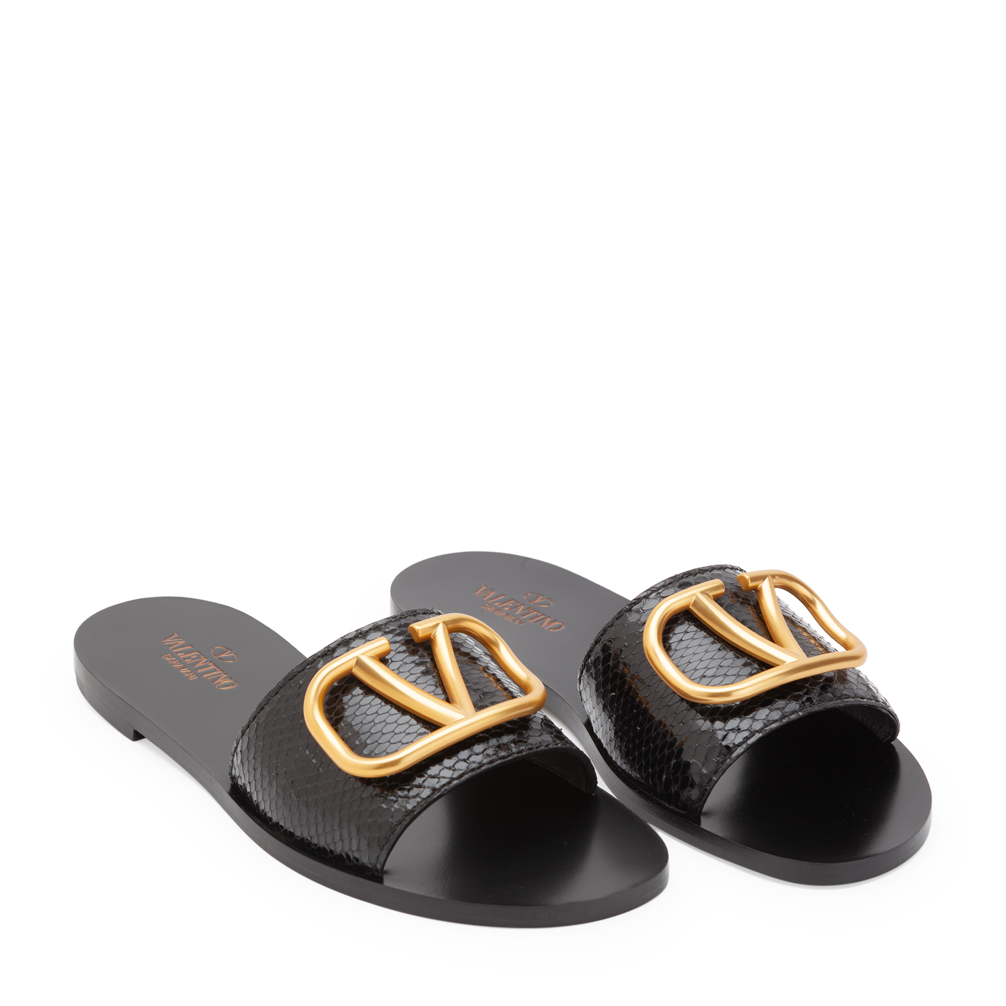 

Vlogo flat sandals, Black