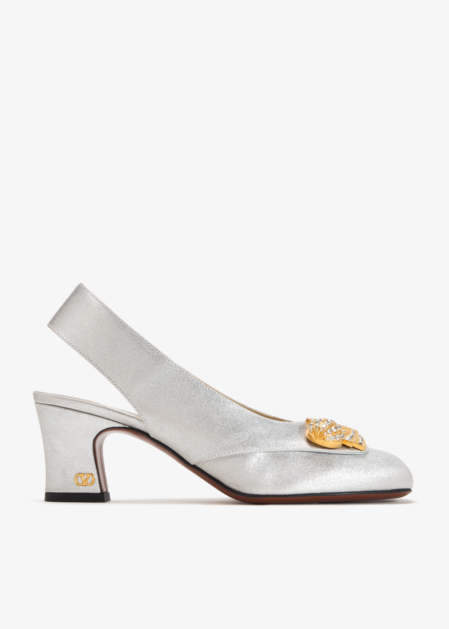

Adamantine slingback pumps, Silver
