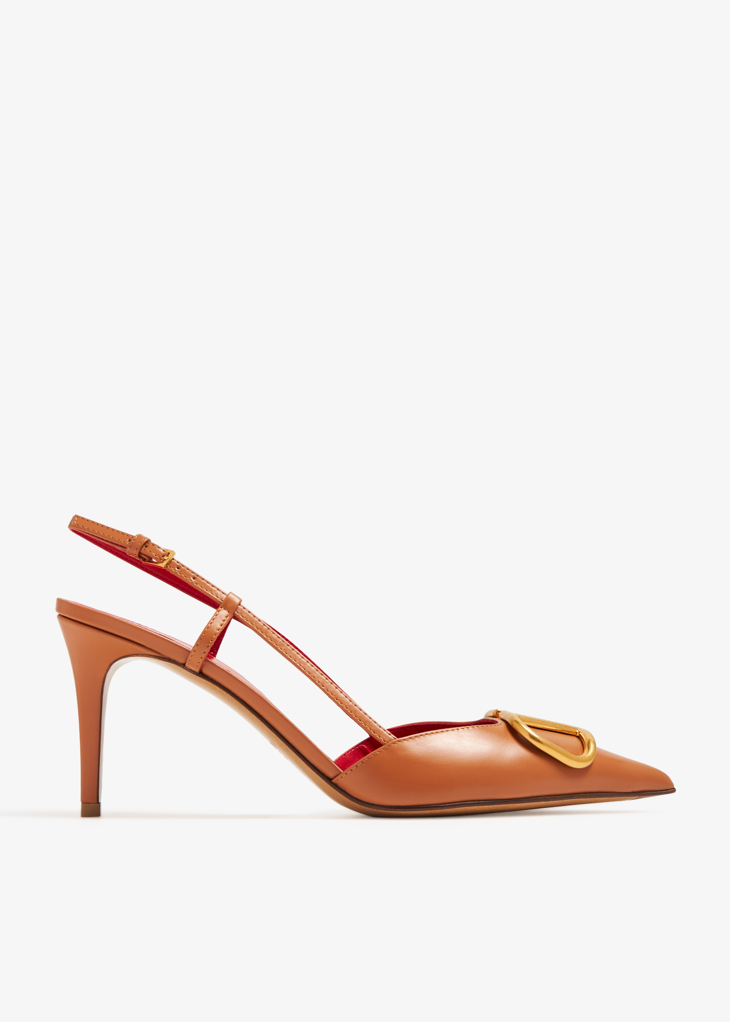 

VLogo Signature slingback pumps, Brown