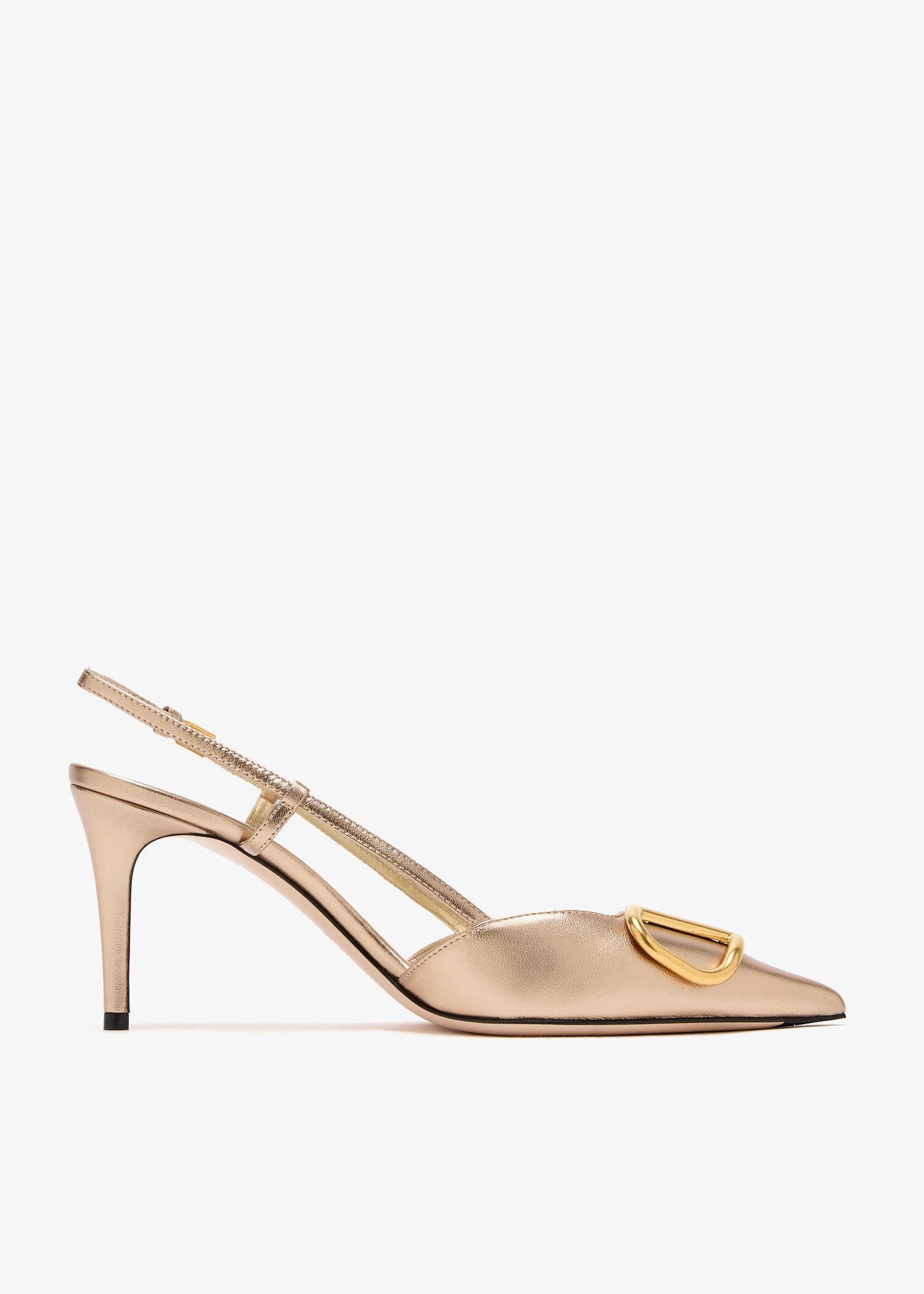 

VLogo Signature slingback pumps, Gold