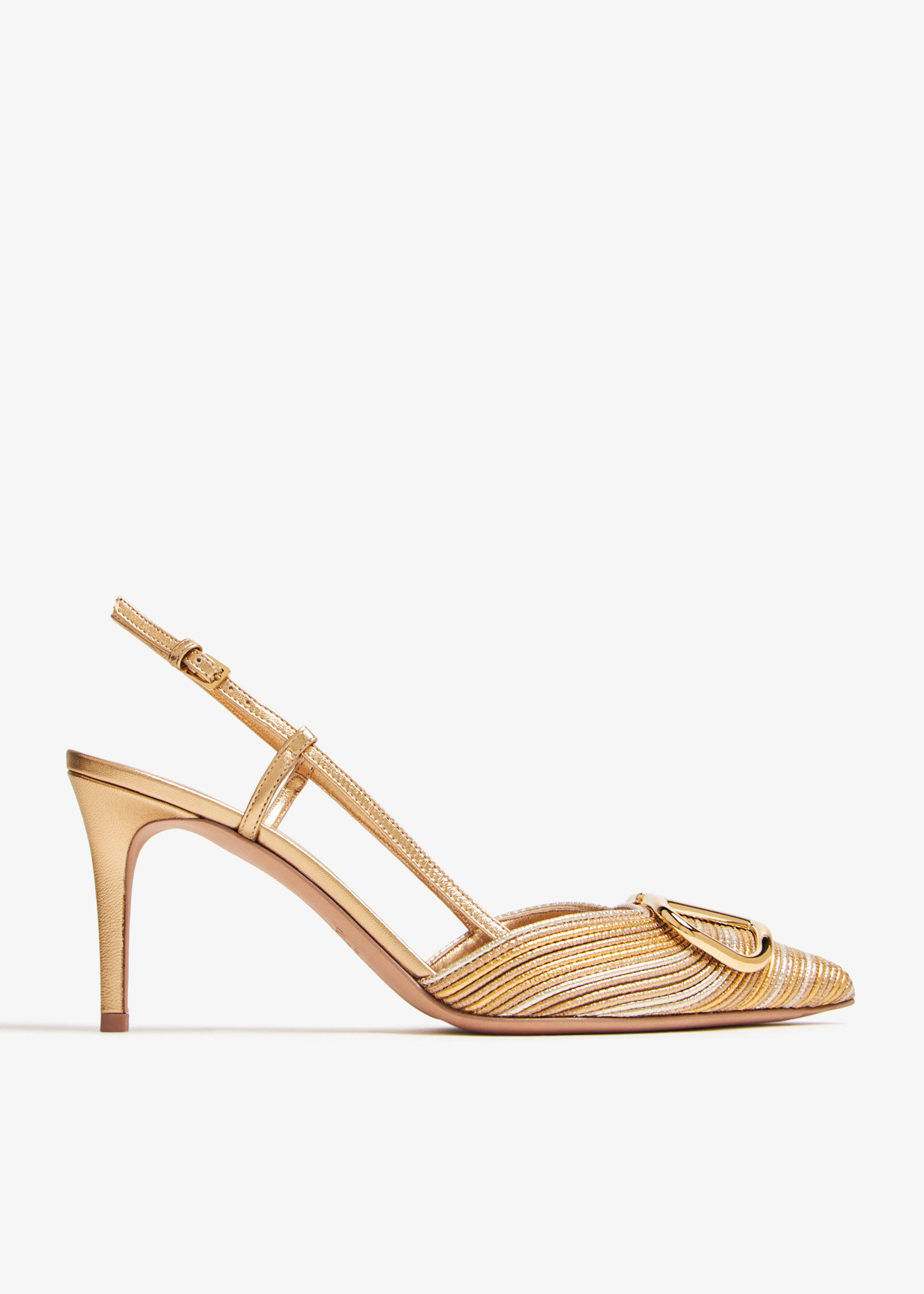 

VLogo Signature slingback pumps, Gold