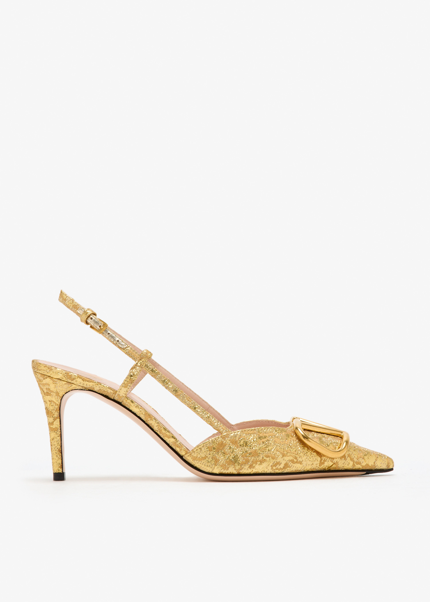 

VLogo Signature slingback pumps, Gold