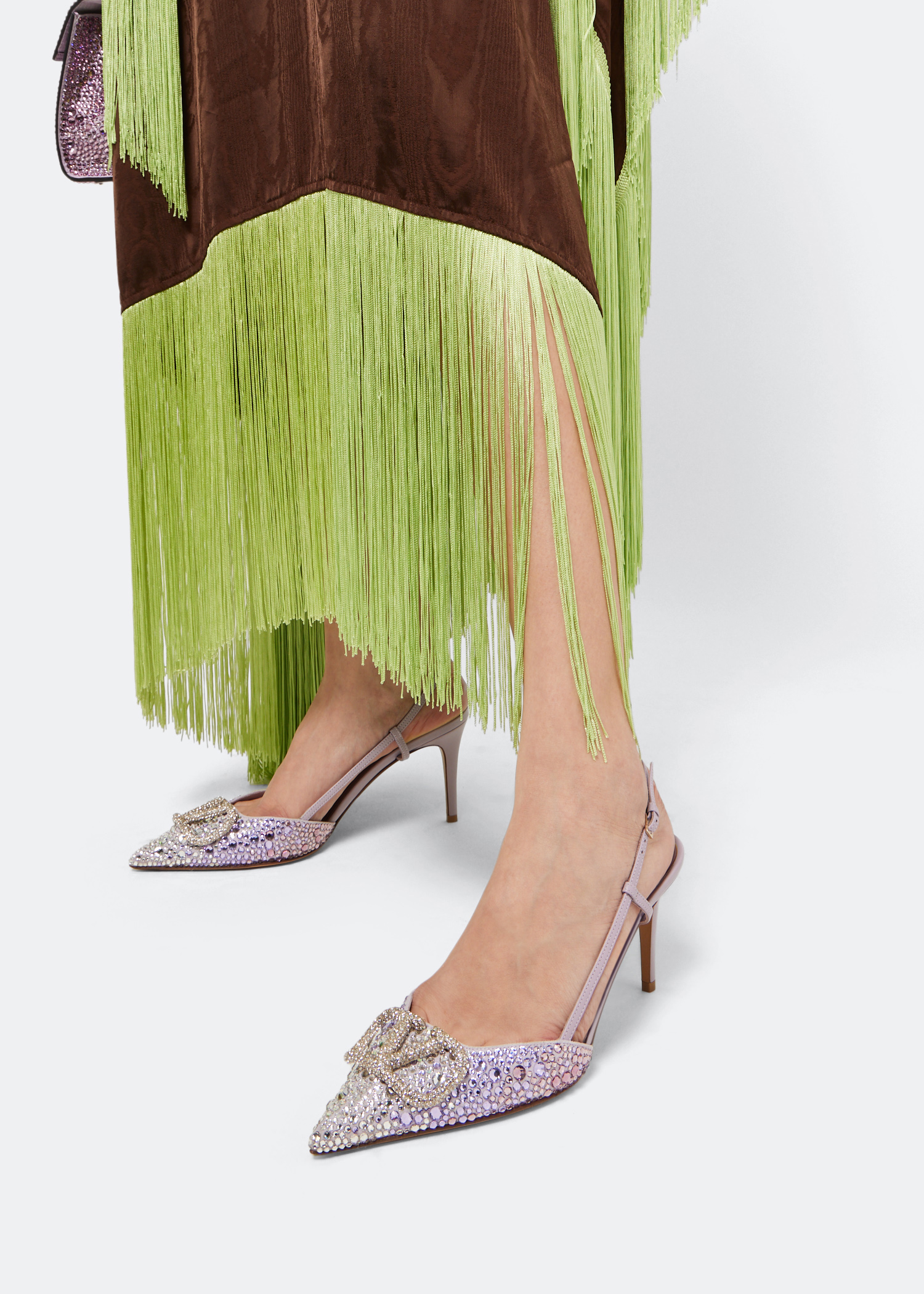 

VLogo Signature embellished pumps, Purple