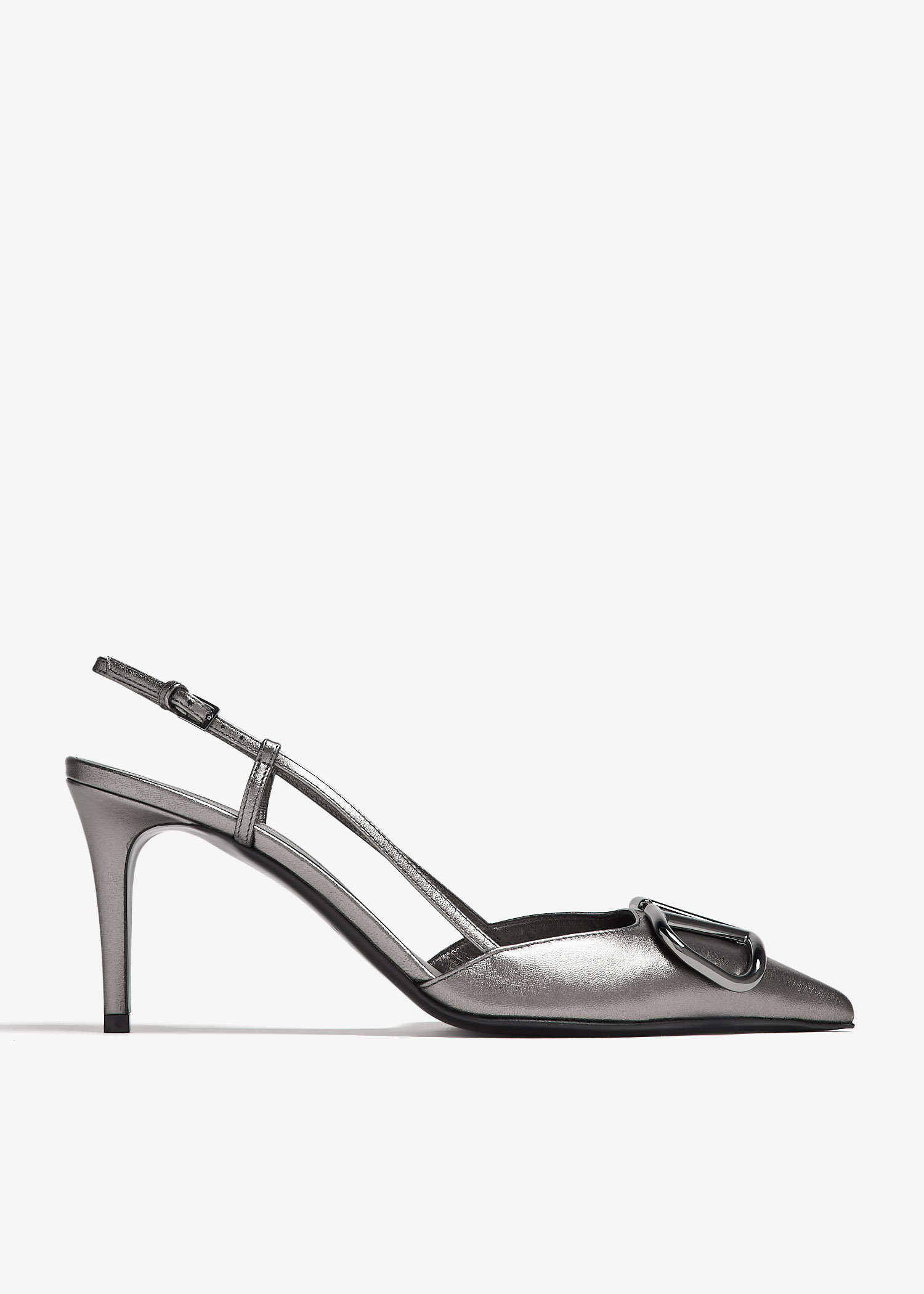 

VLogo Signature slingback pumps, Silver