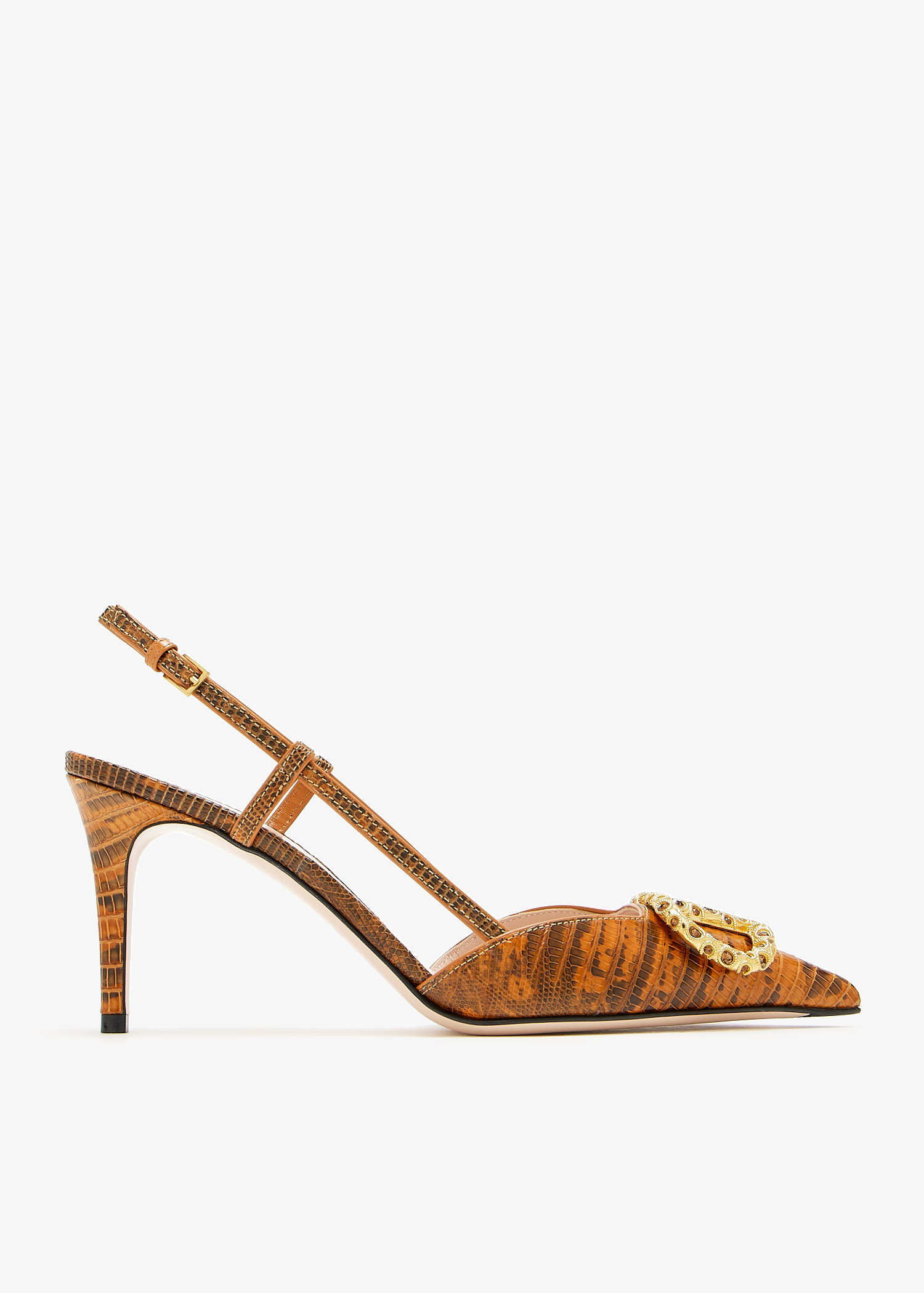 

VLogo Signature slingback pumps, Animal printed