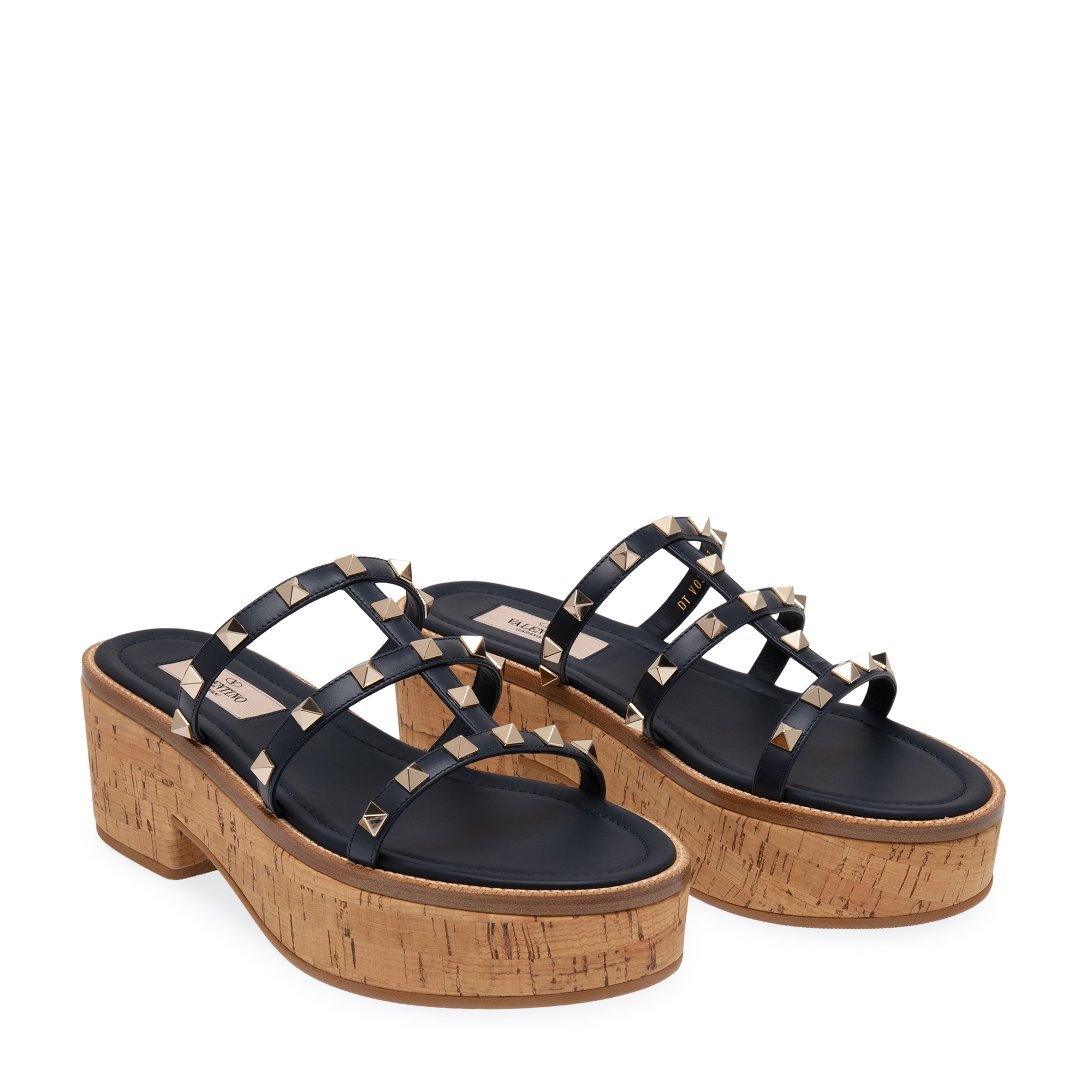 

Rockstud platform sandals, Blue