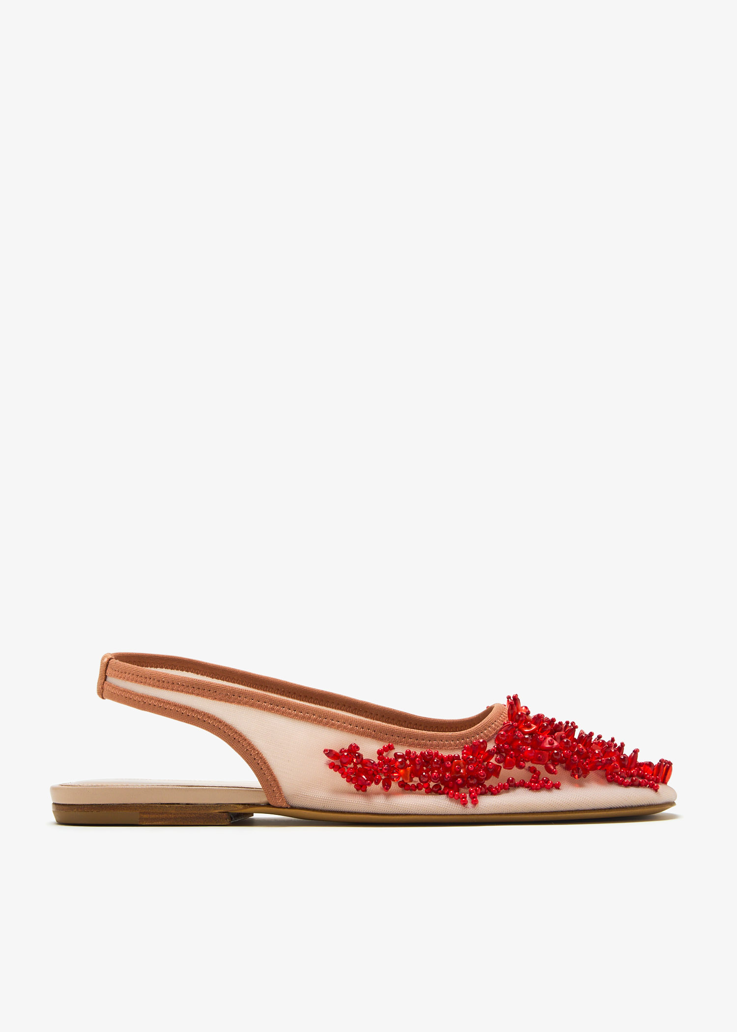 

Embroidered ballet flats, Pink