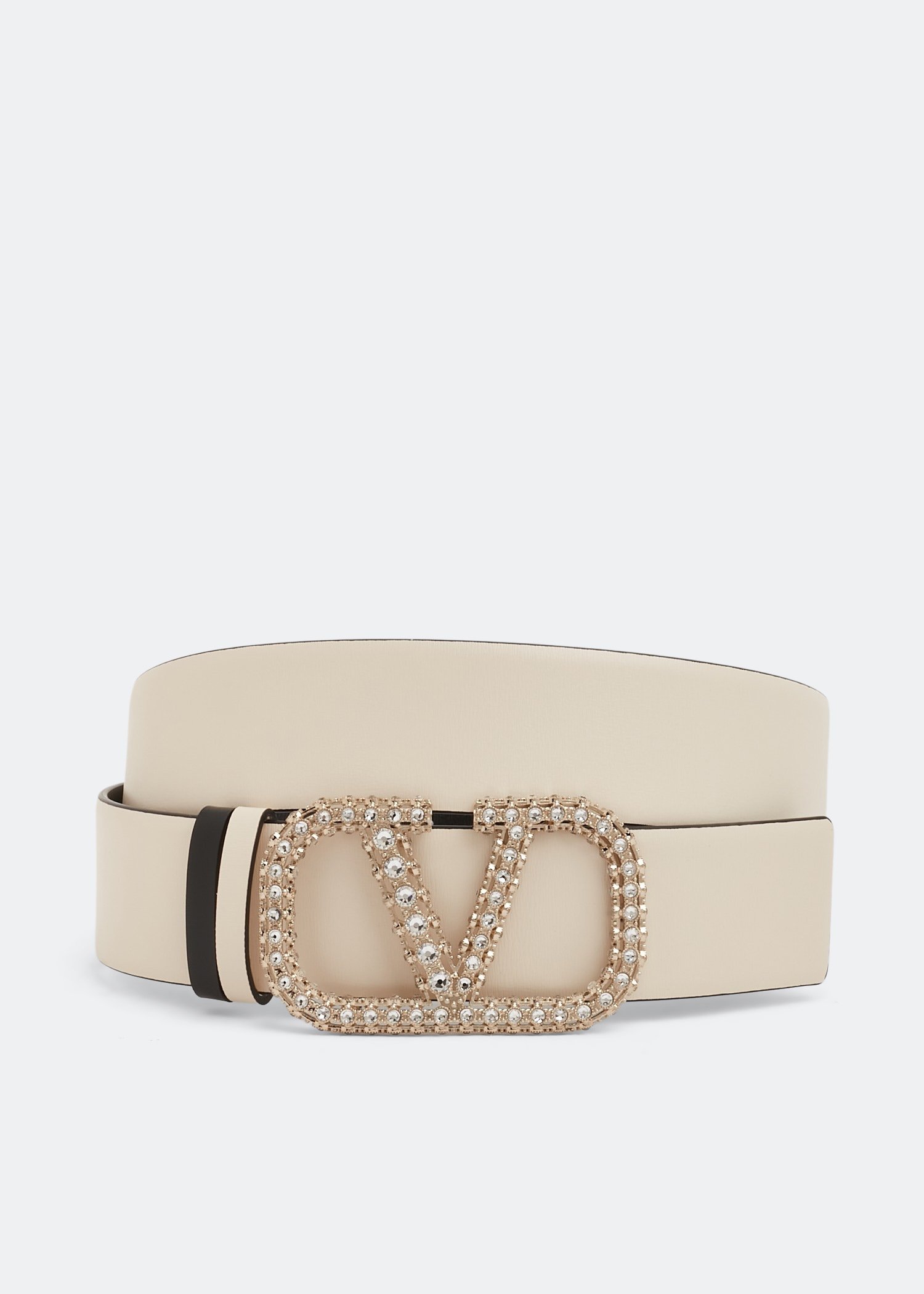 

VLogo Signature reversible belt, White