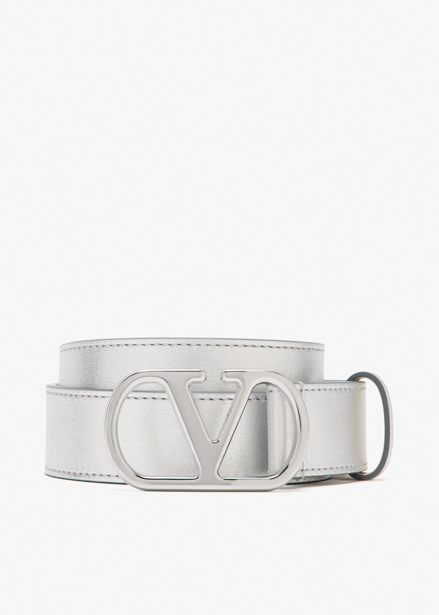 

VLogo Signature buckle belt, Silver