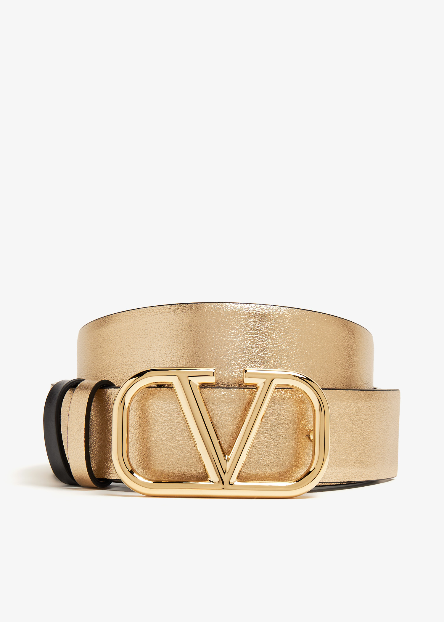 

VLogo Signature reversible belt, Gold