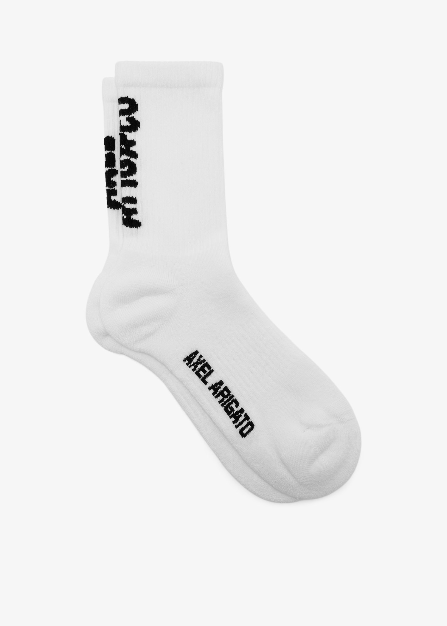 

Floral jacquard socks, White