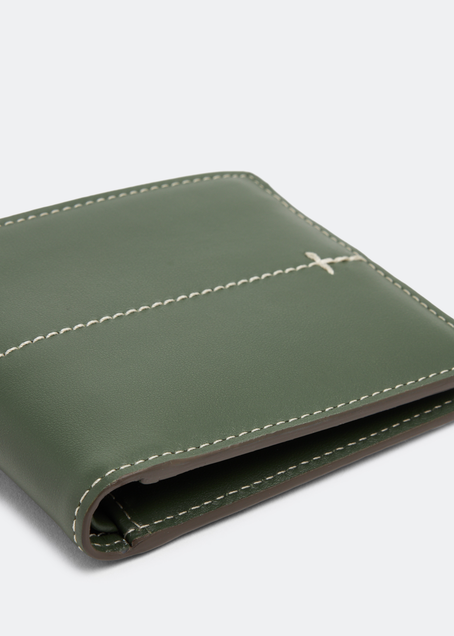 

Exposed stitched wallet, Green