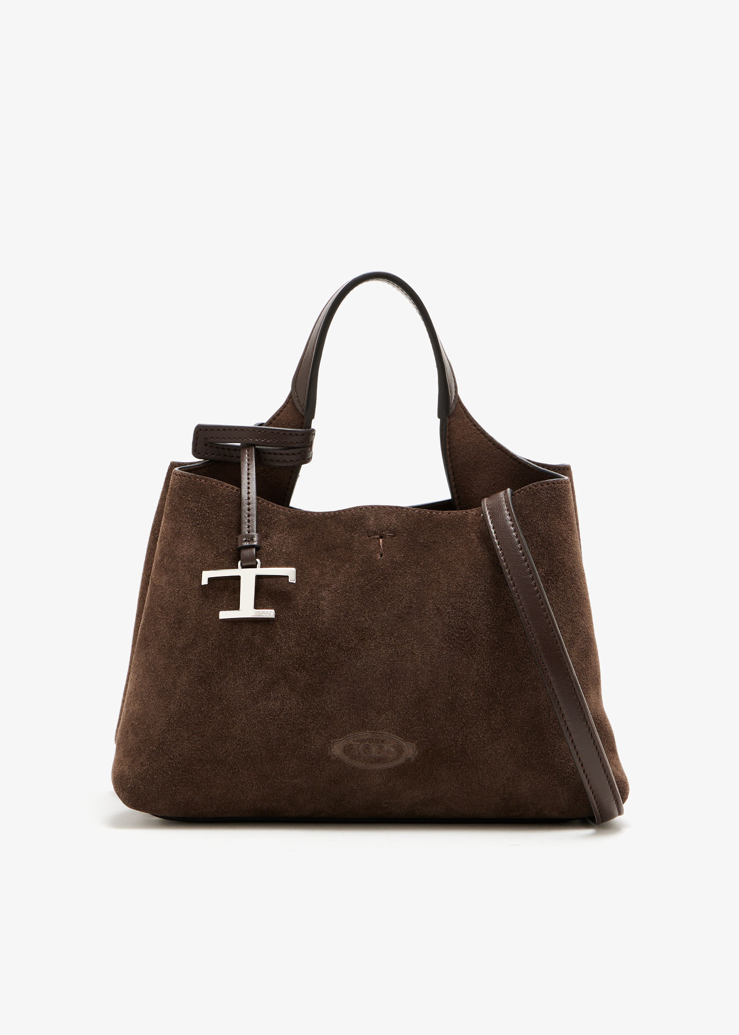 

Suede micro bag, Brown