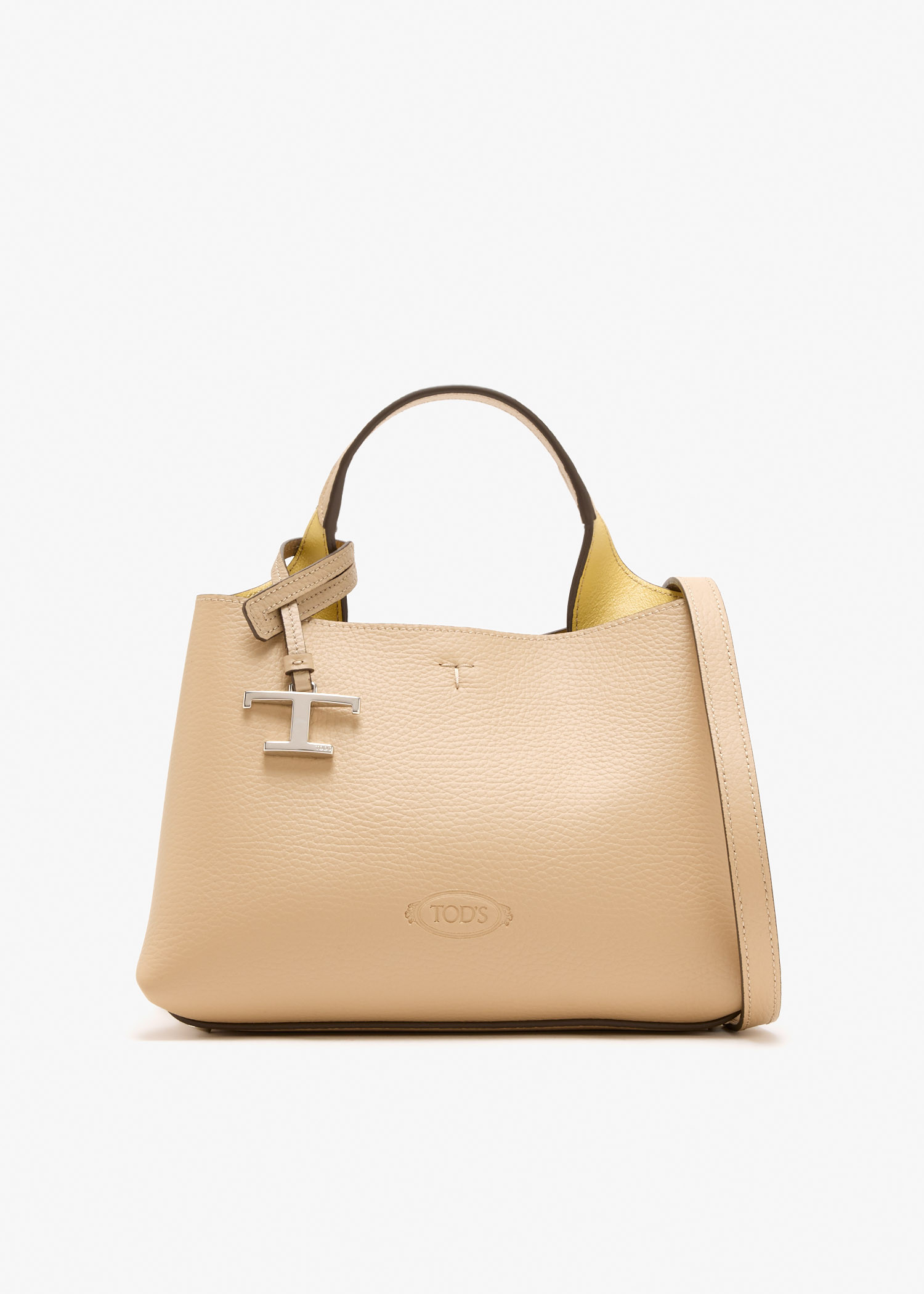 

Leather micro bag, Beige