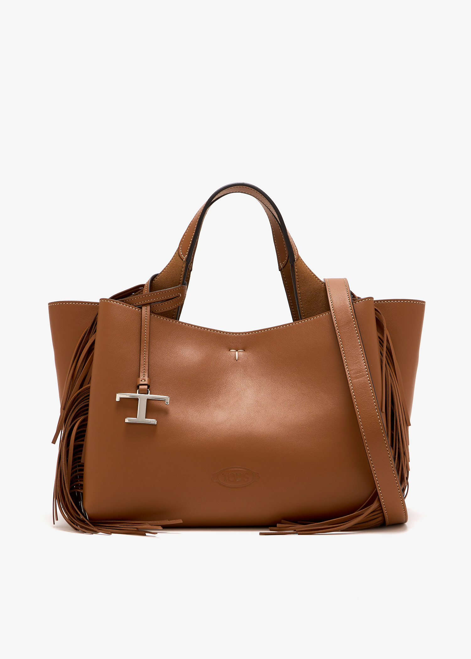 

T Timeless fringed mini bag, Brown