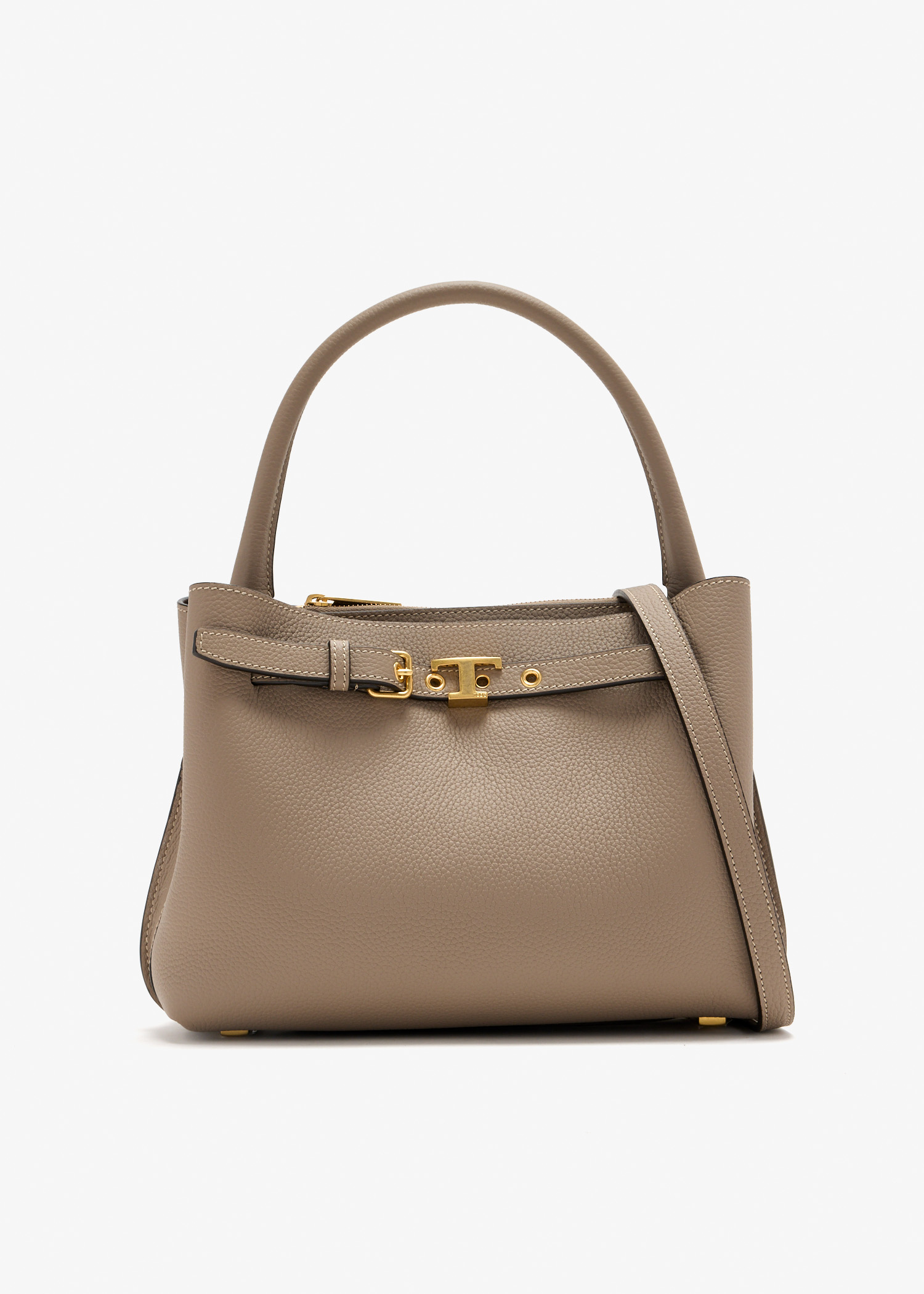 

Mini leather handbag, Taupe