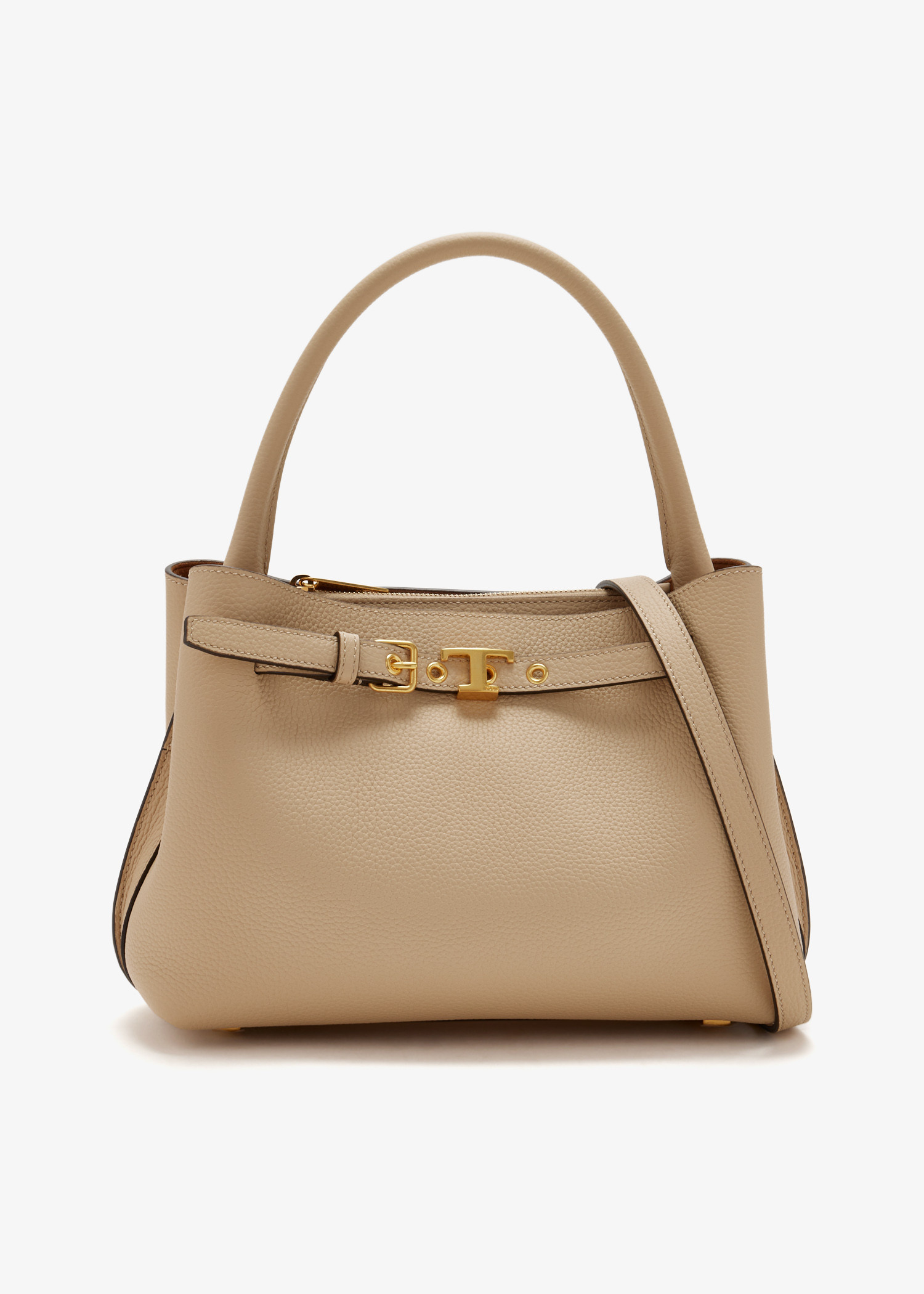 

Mini leather handbag, Beige