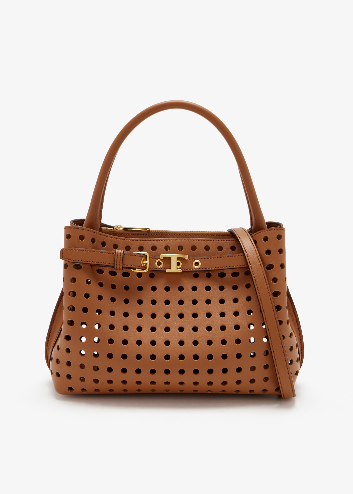 

Mini leather handbag, Brown