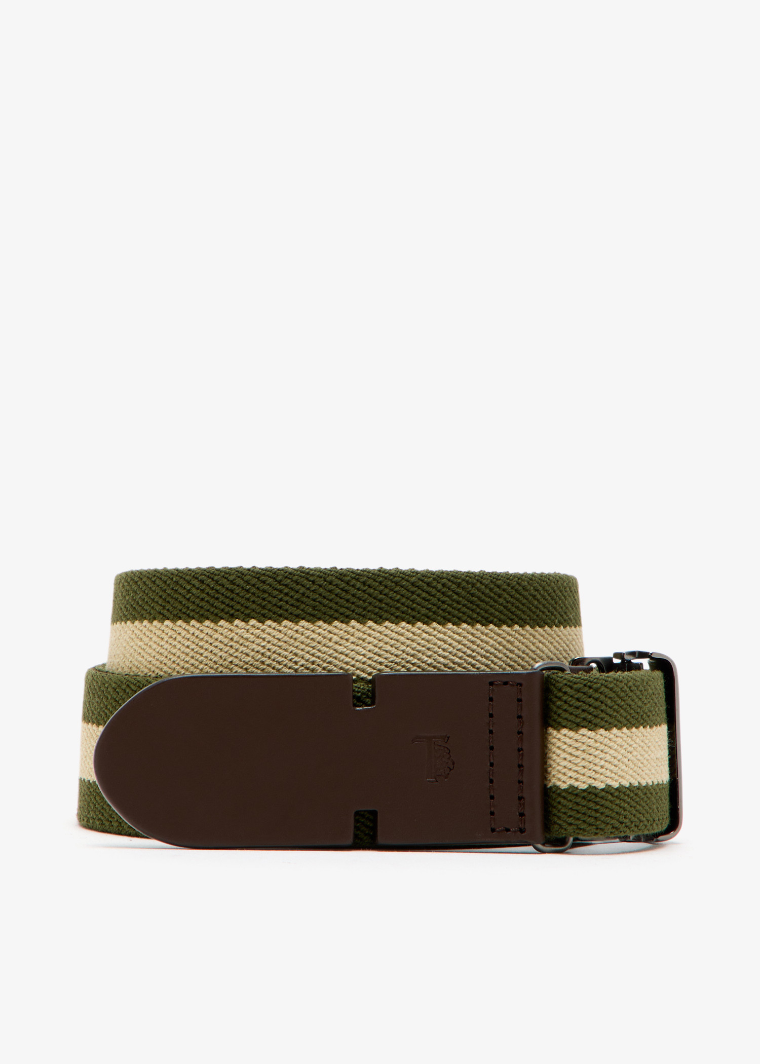 

Canvas and leather belt, Beige