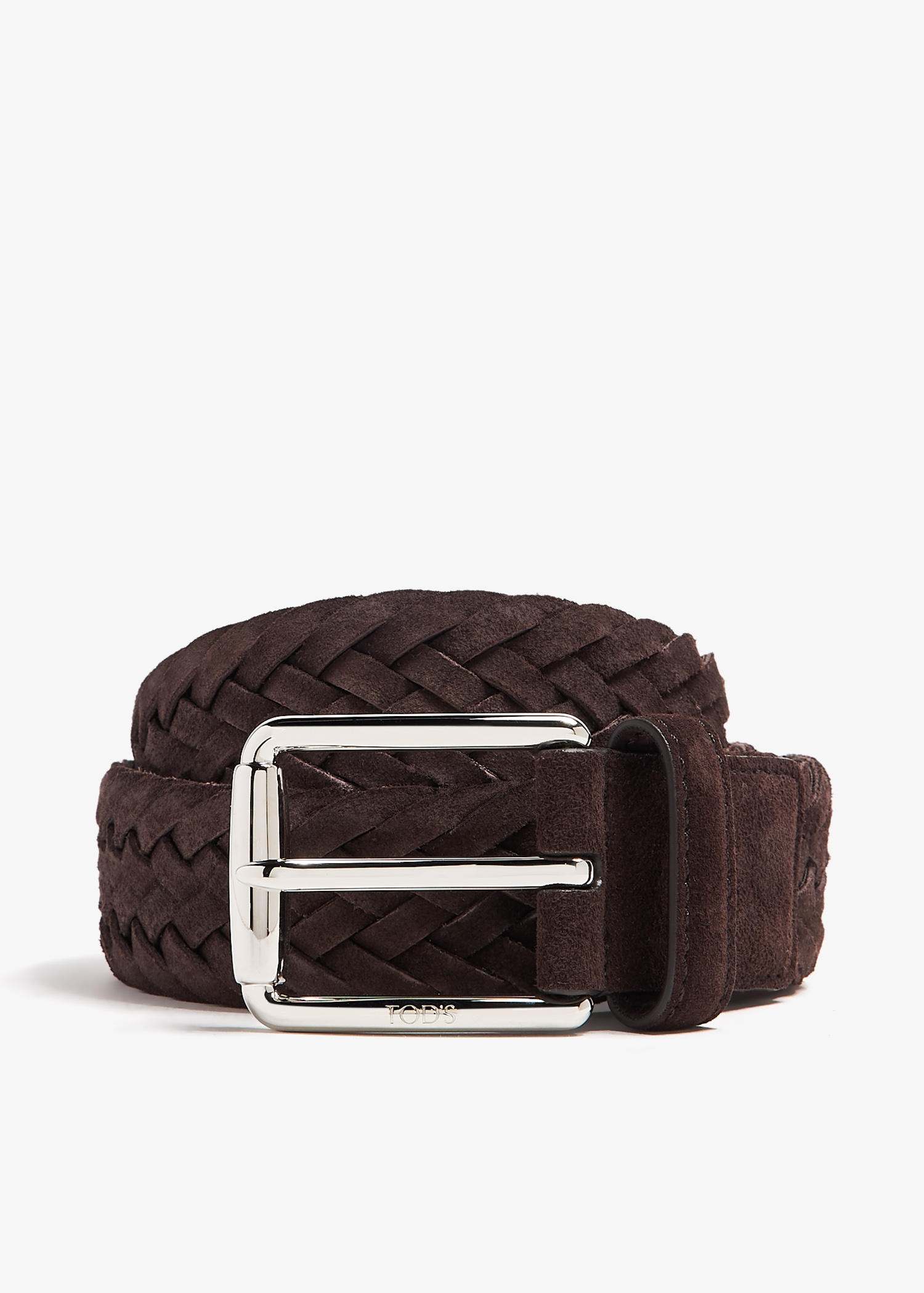 

Braided suede belt, Brown