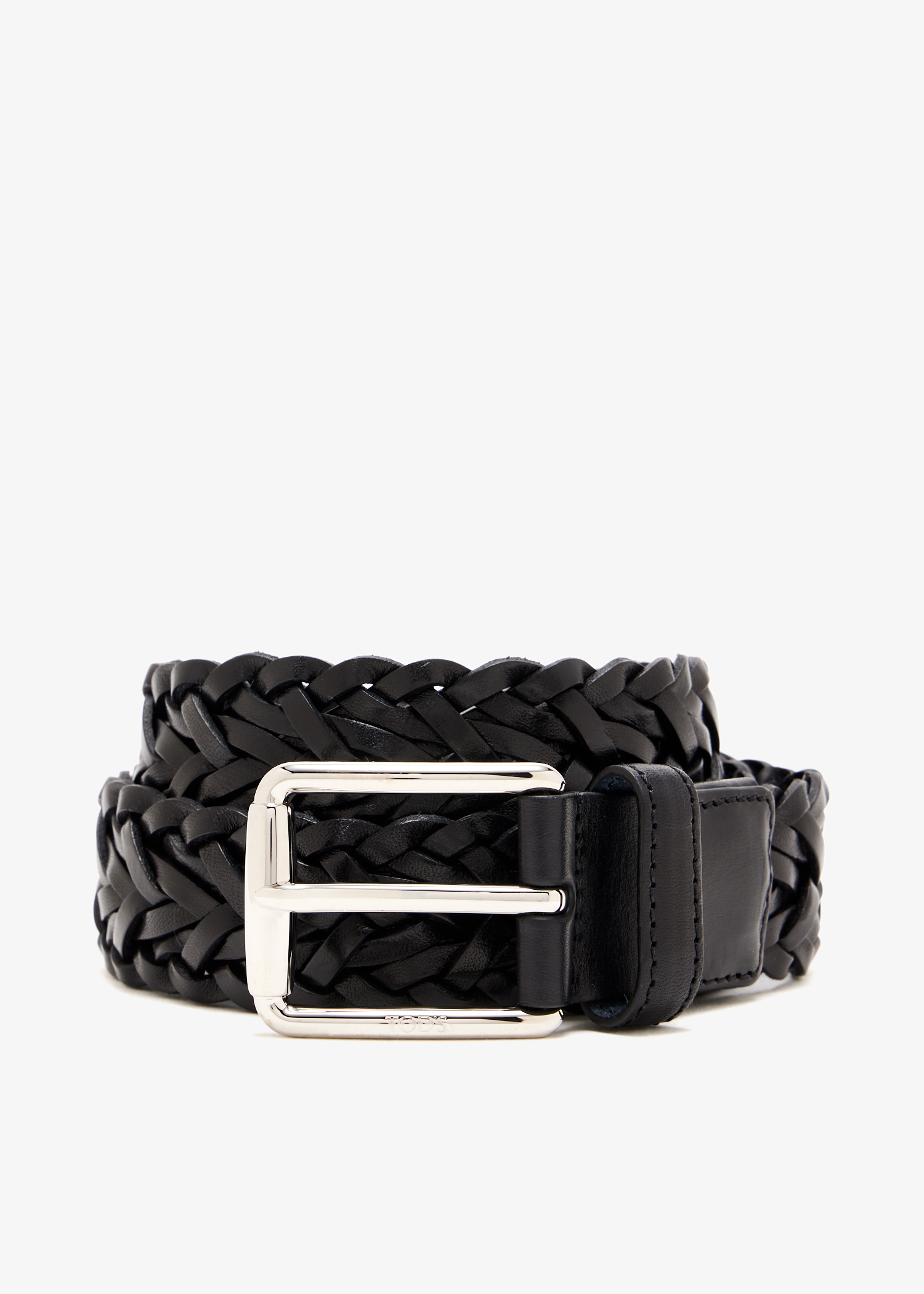 

Woven leather belt, Black