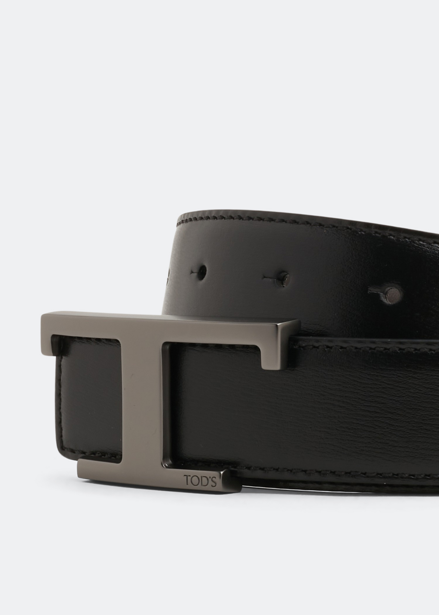 

Monogram leather belt, Black