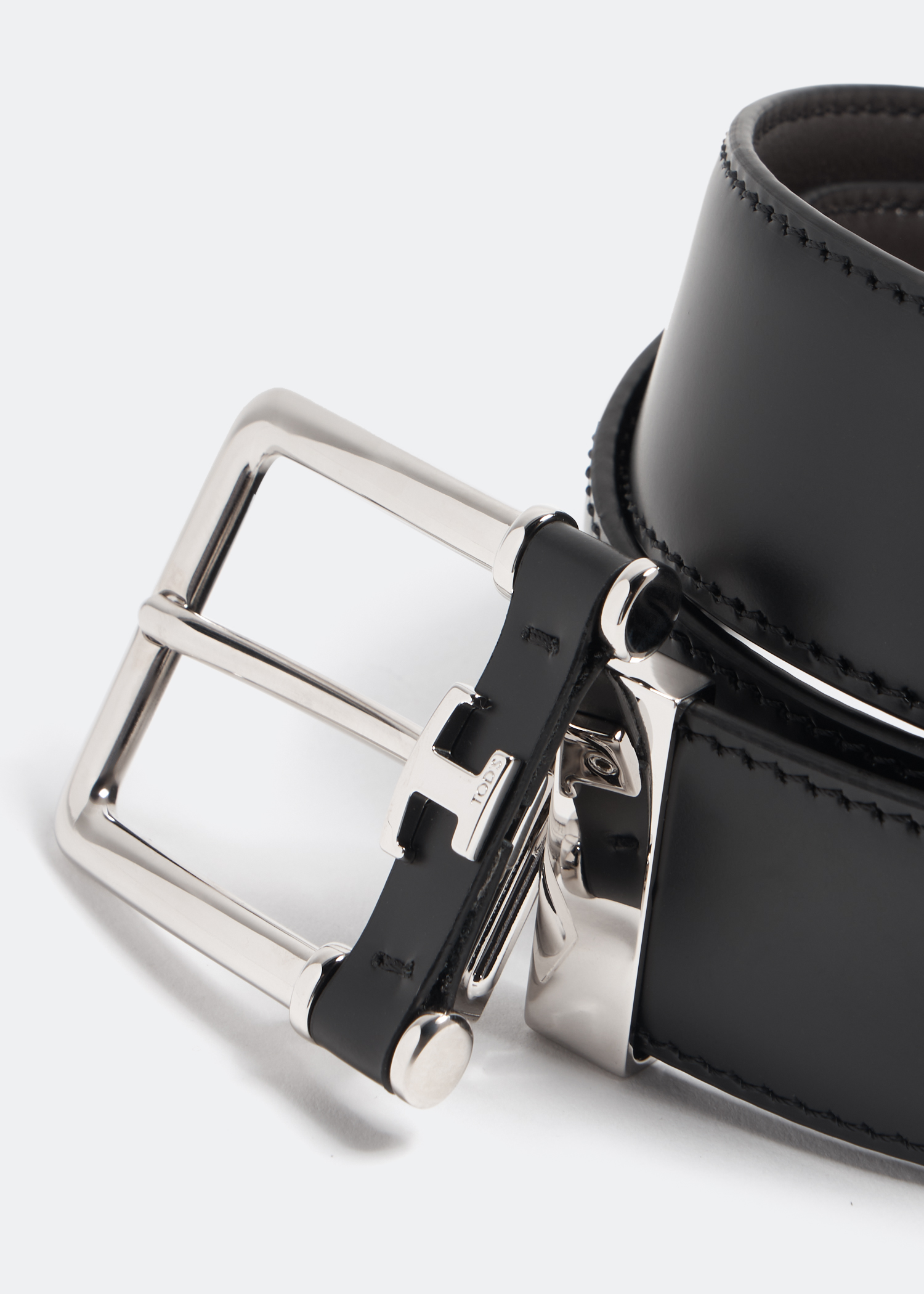 

Reversible leather belt, Black