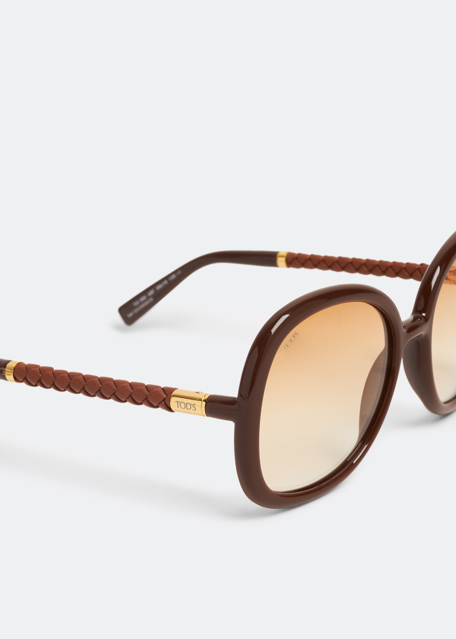 

Round-frame sunglasses, Brown