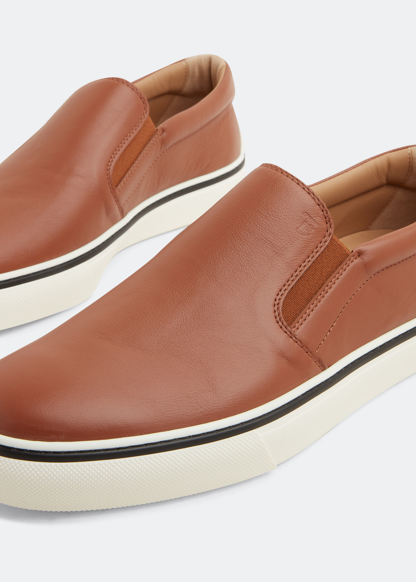 

Leather slip-on sneakers, Brown