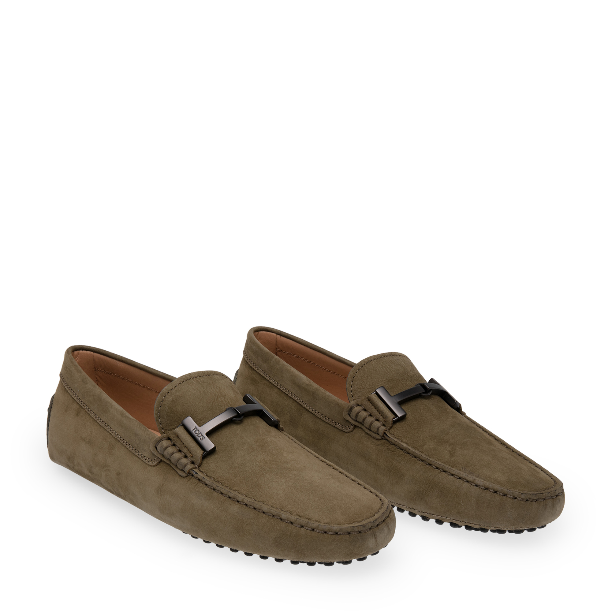 

T-plaque suede loafers, Green