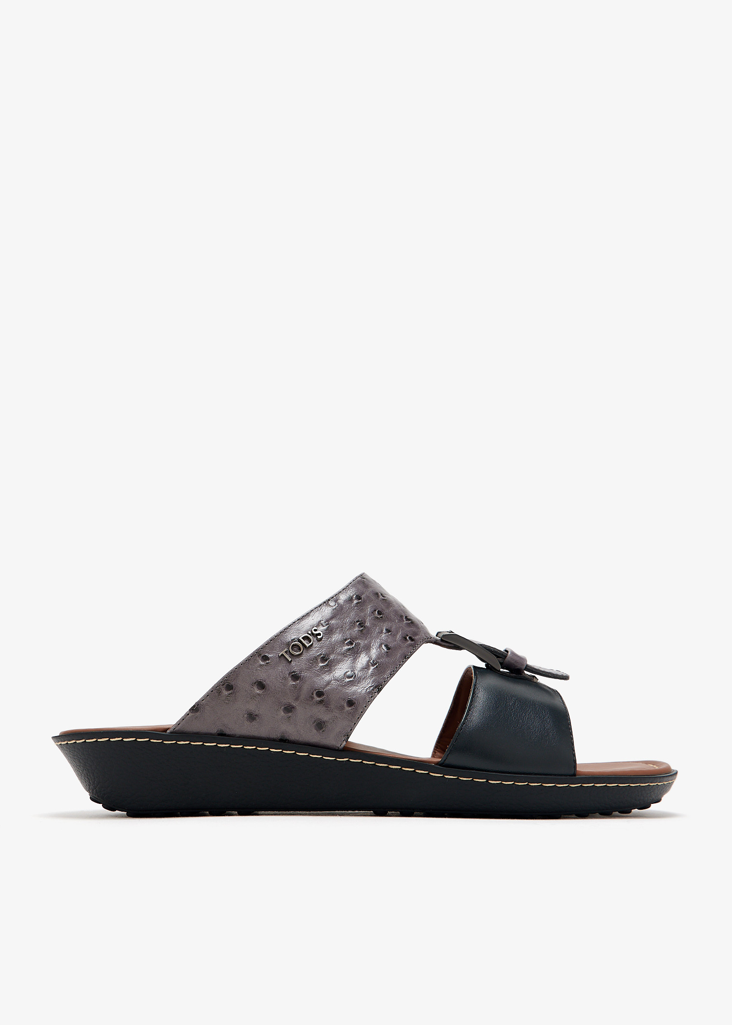 

Leather Arabic sandals, Grey