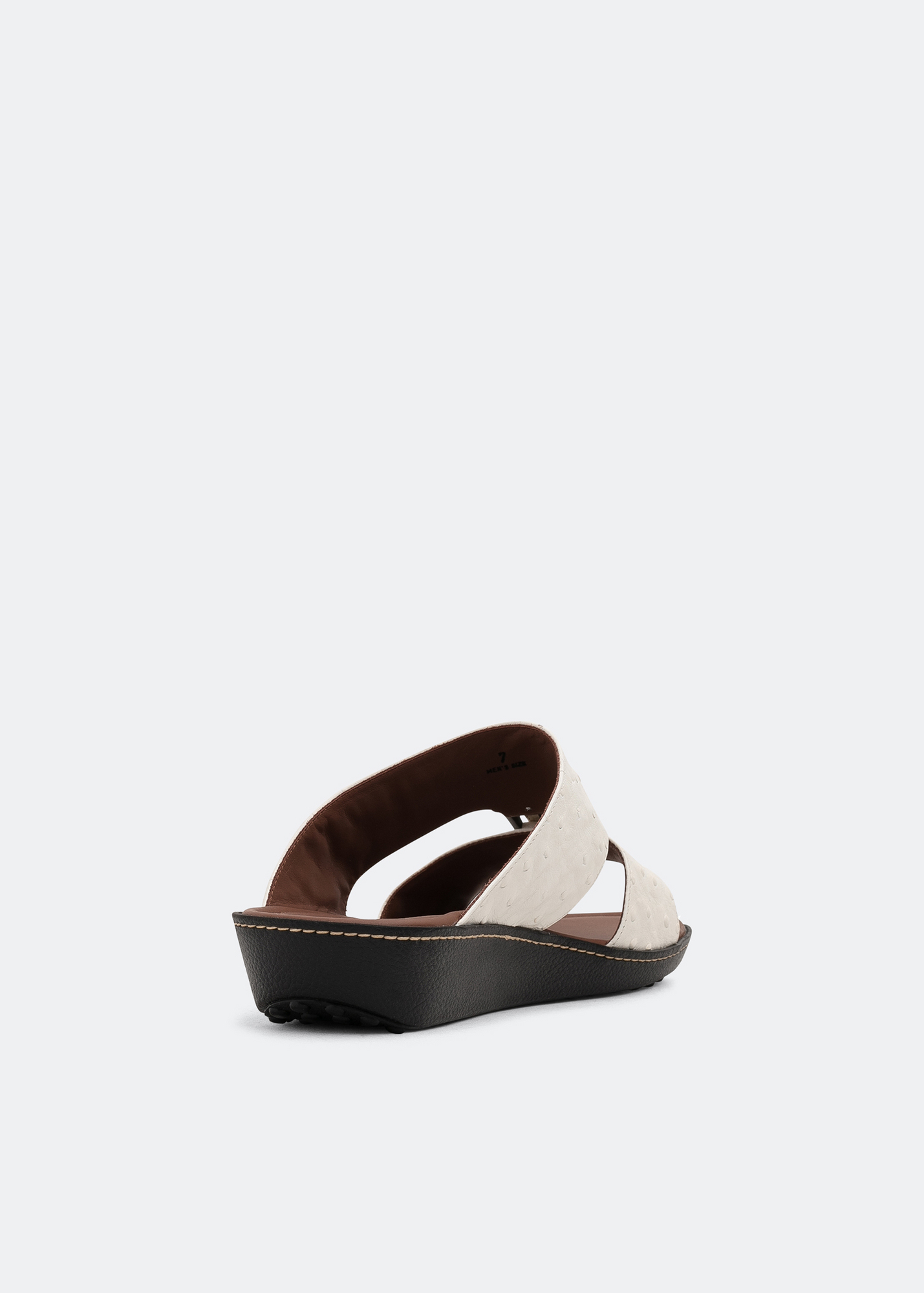 

Ostrich leather sandals, White