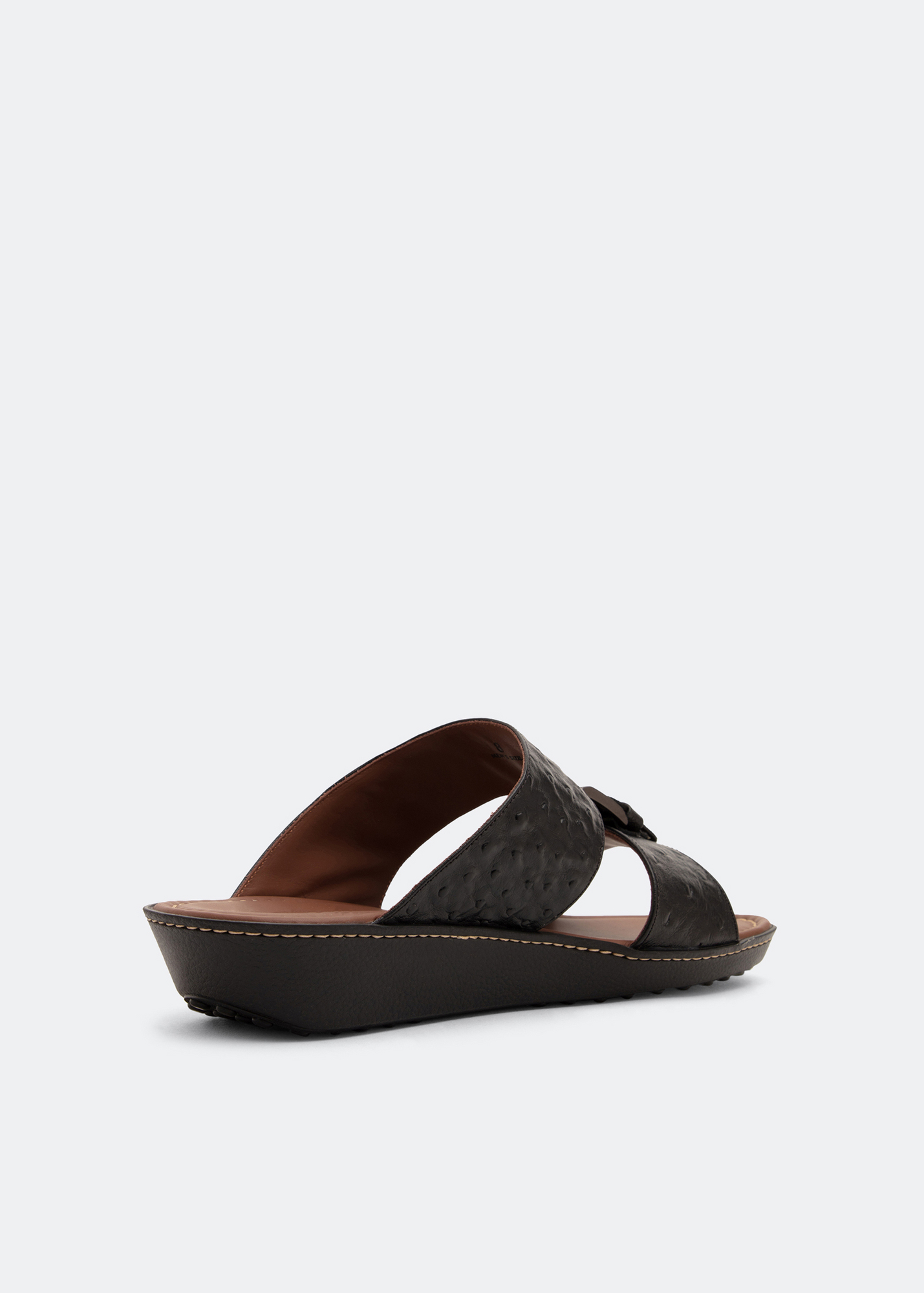 

Ostrich leather sandals, Black