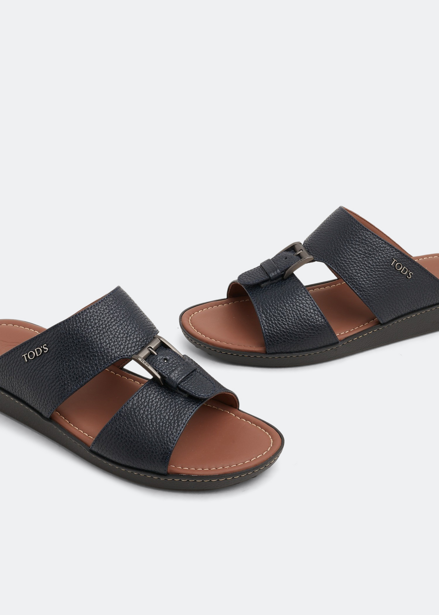

Buckle leather sandals, Blue