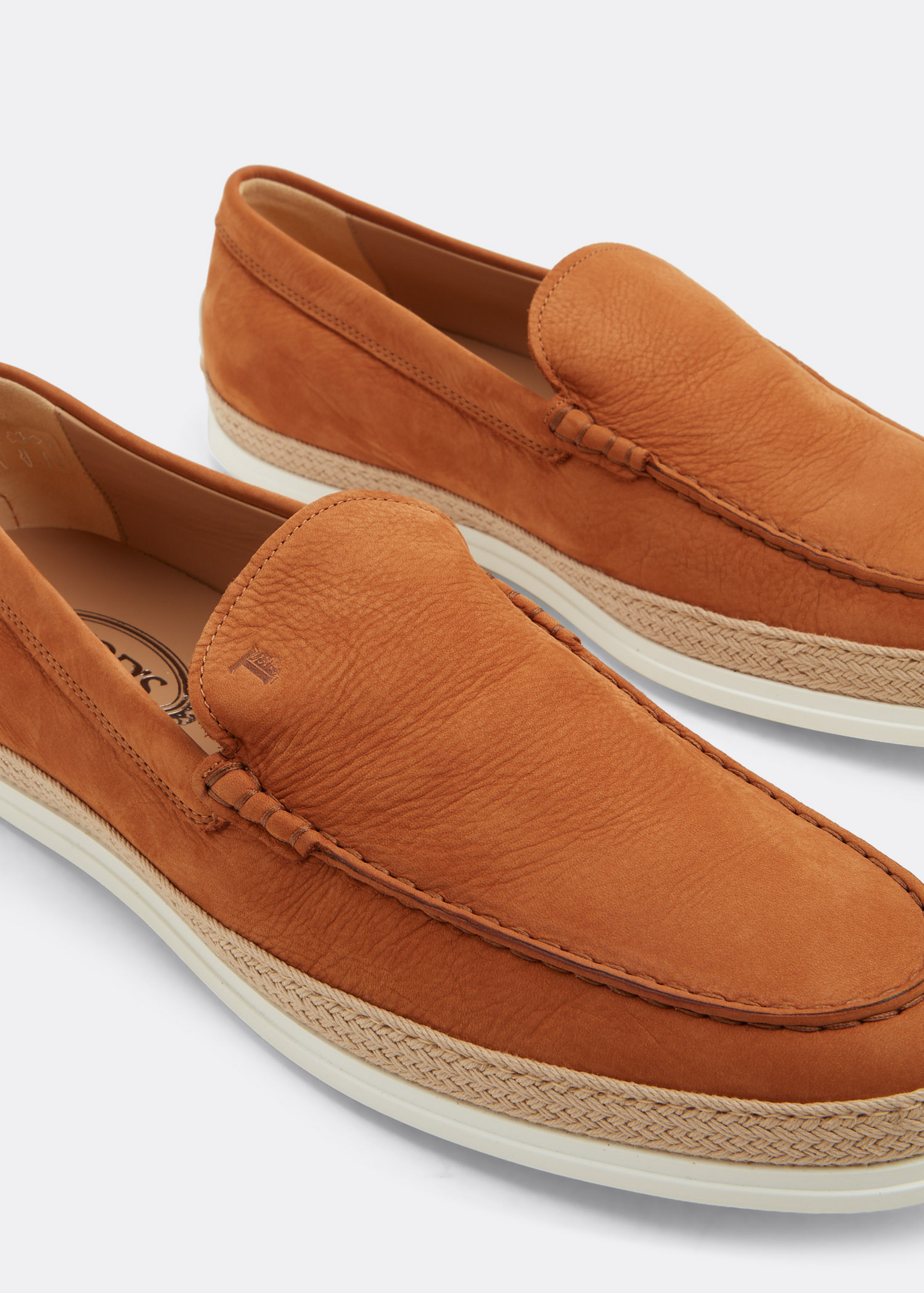 

Leather slip-on loafers, Brown
