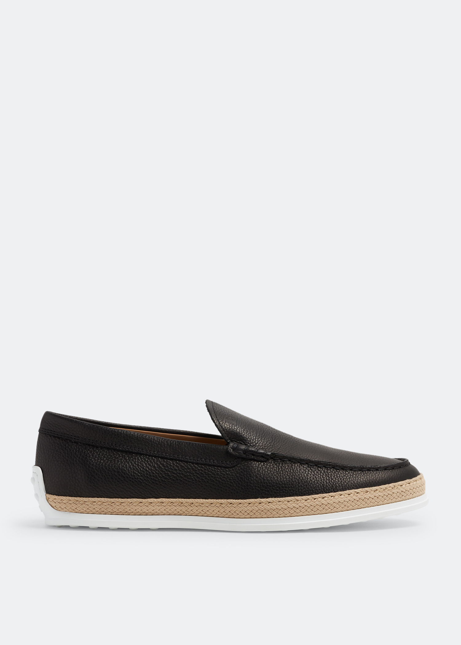 

Leather slip-on shoes, Black