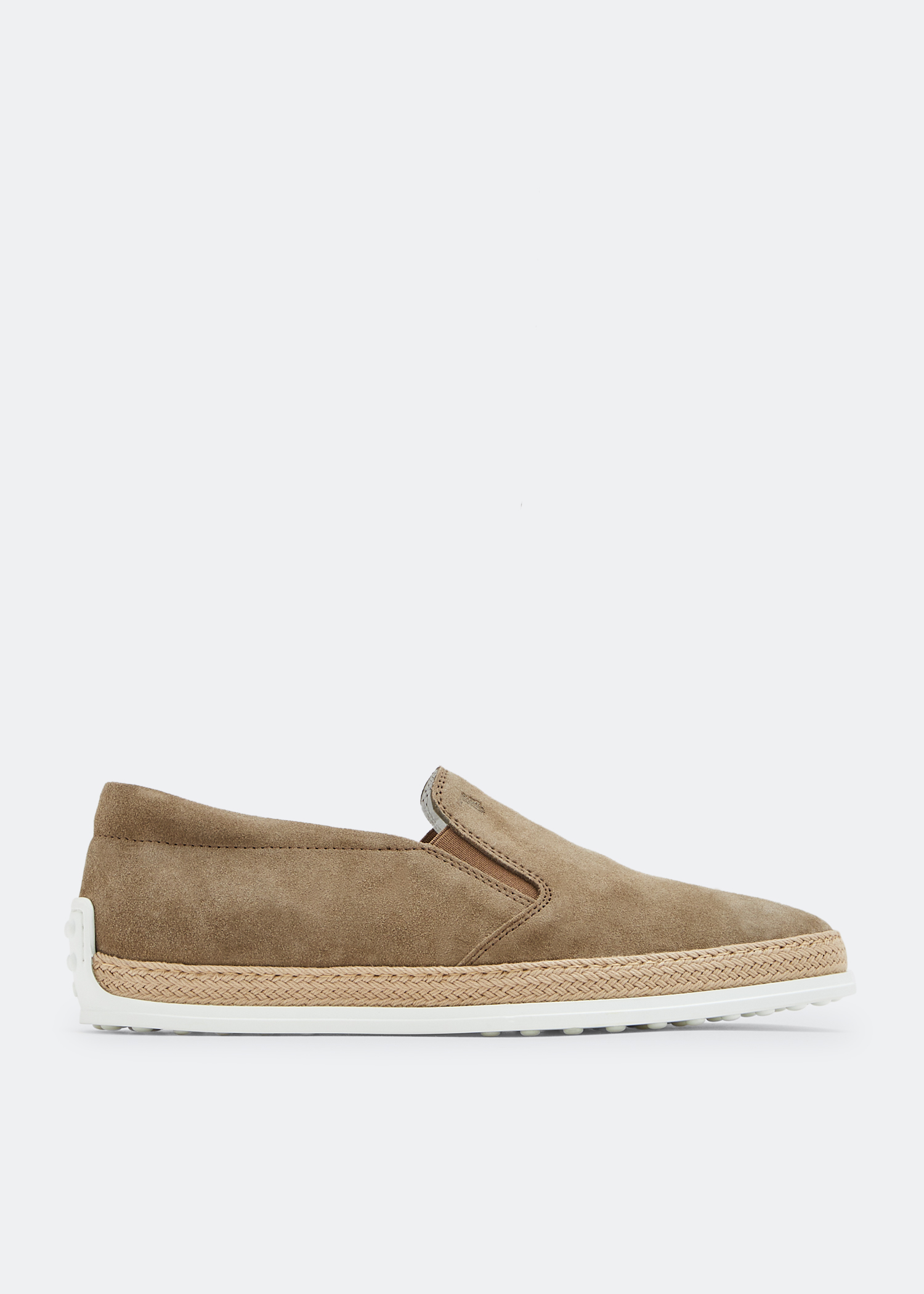 

Suede slip-on loafers, Beige