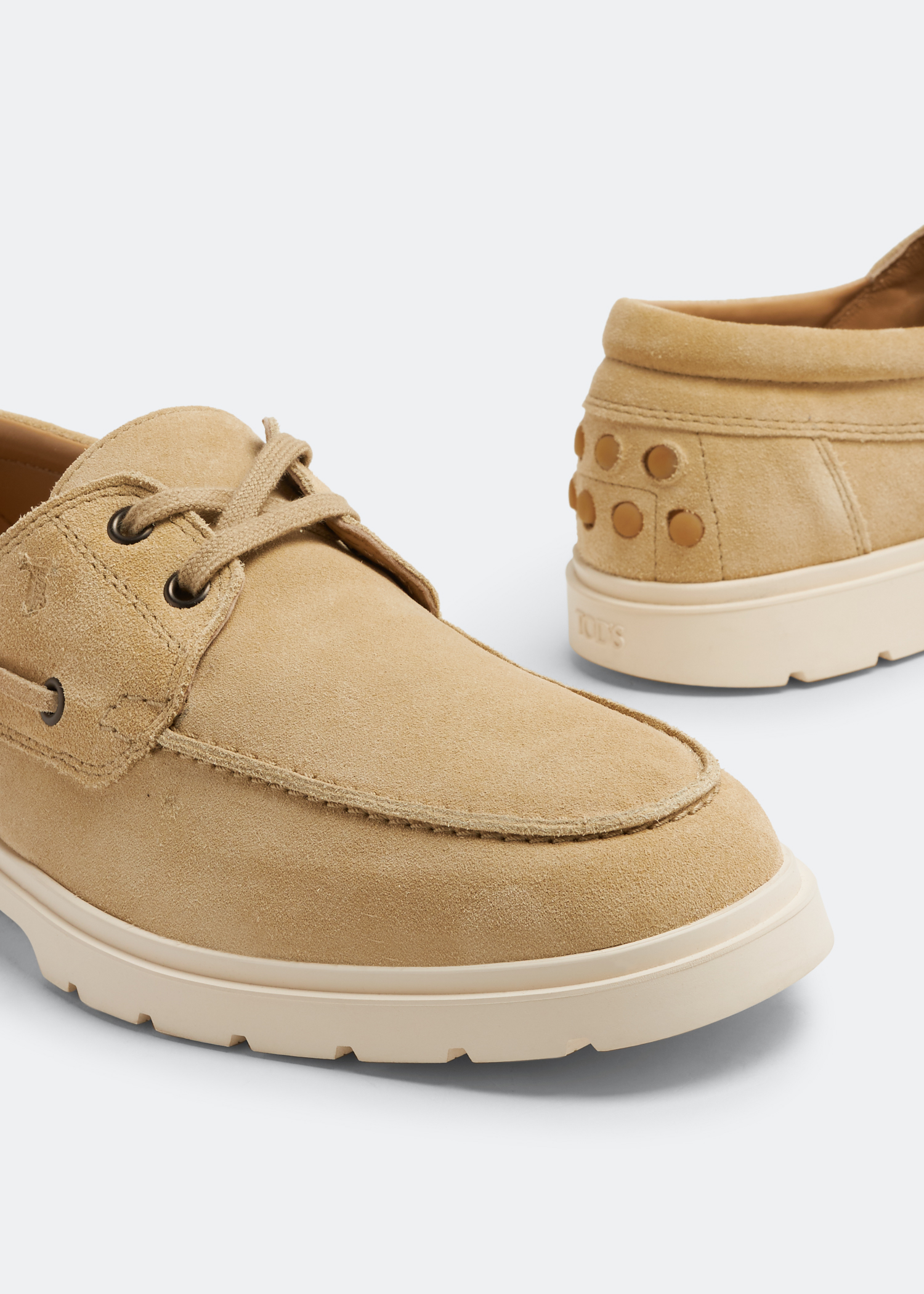 

Suede boat shoes, Beige