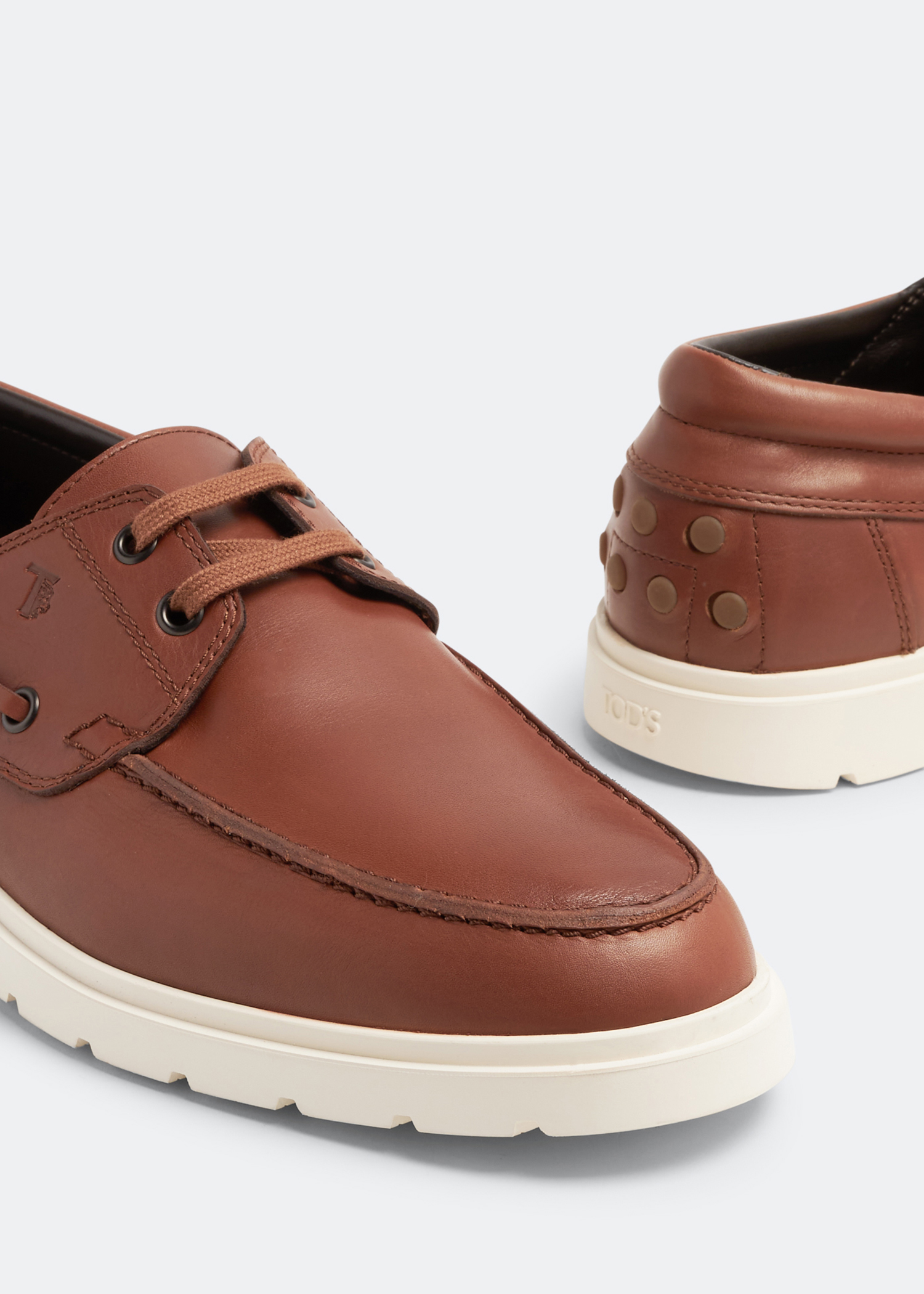 

Leather boat shoes, Brown