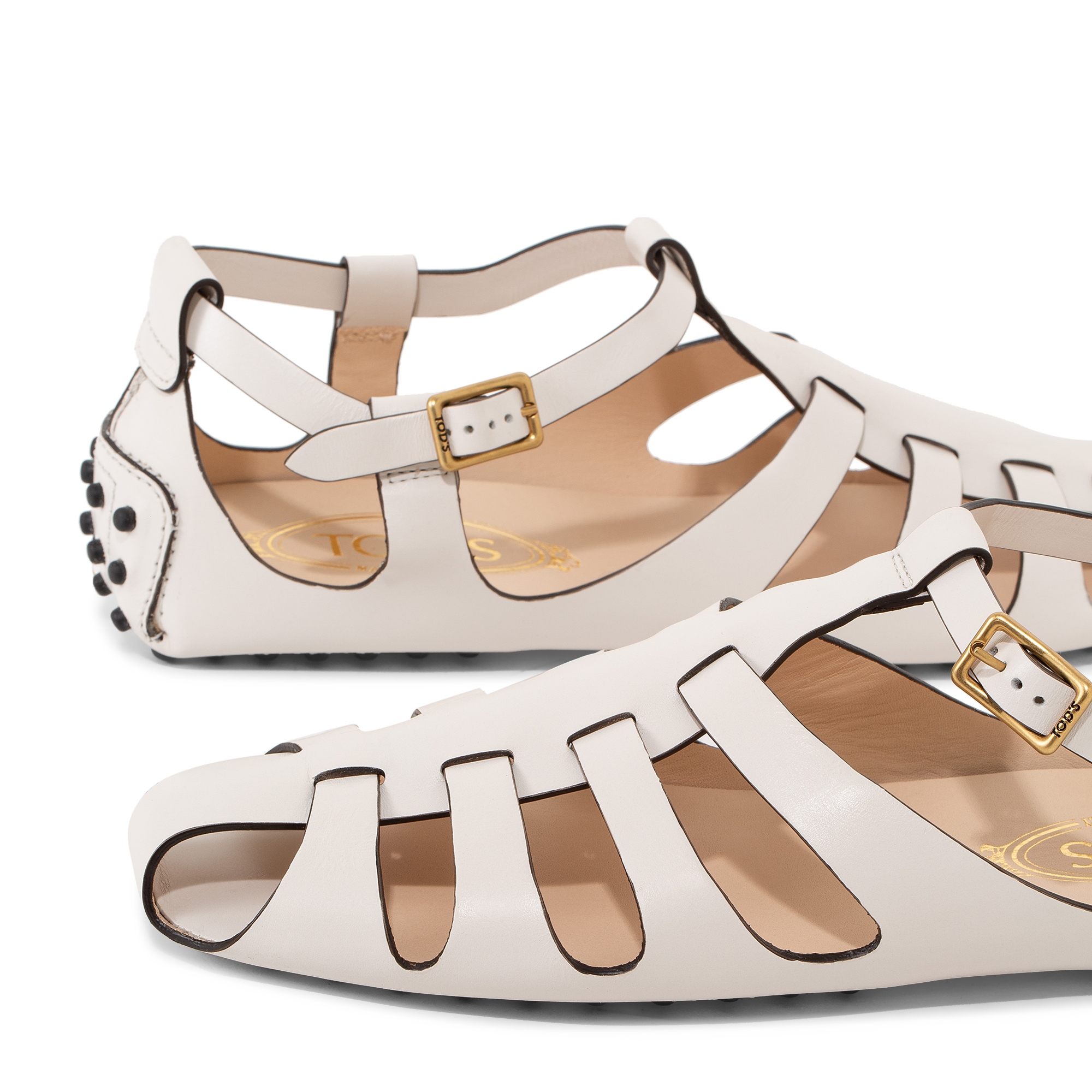 

Gommino sandals, White