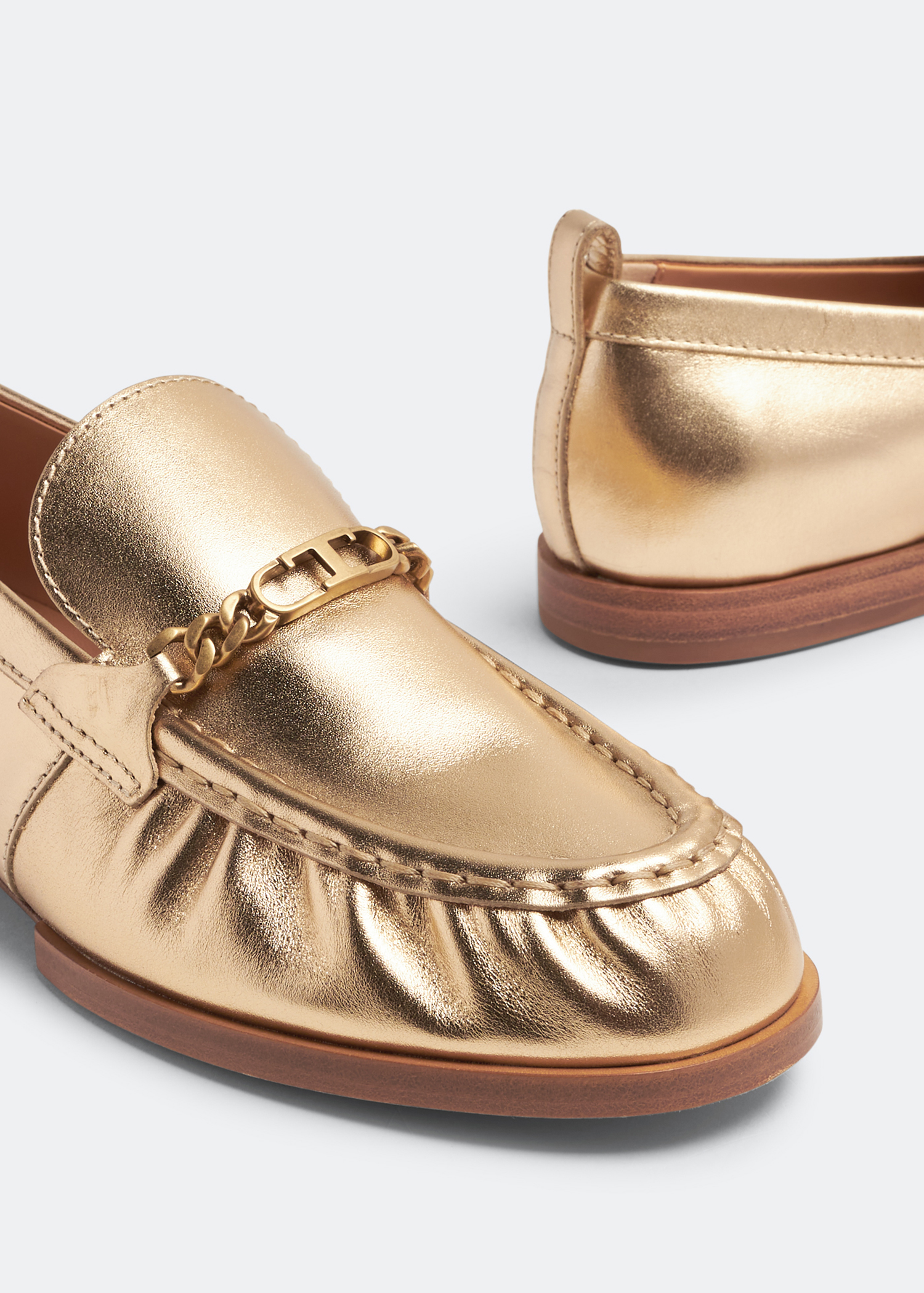 

Leather loafers, Gold