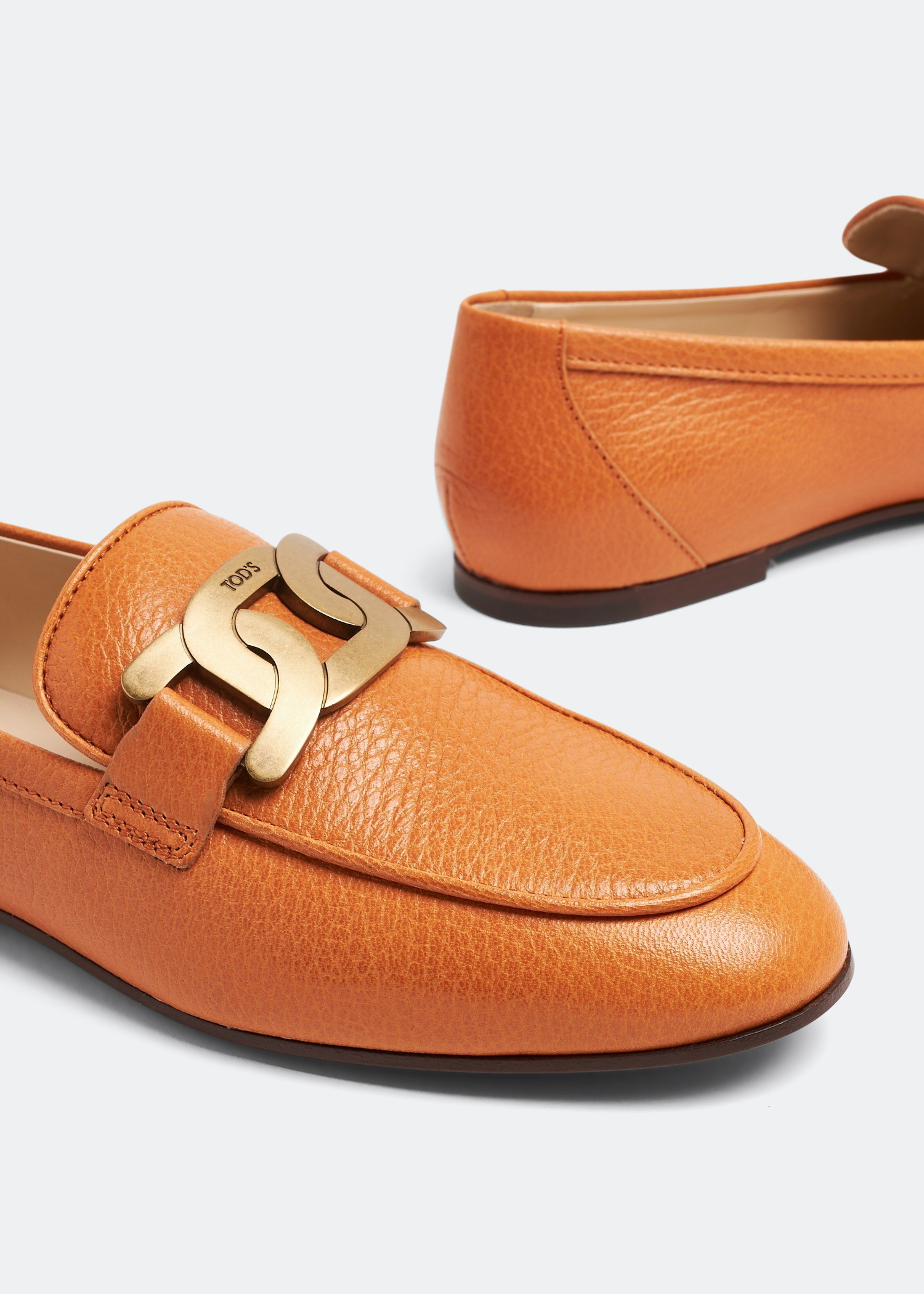 

Kate leather loafers, Orange