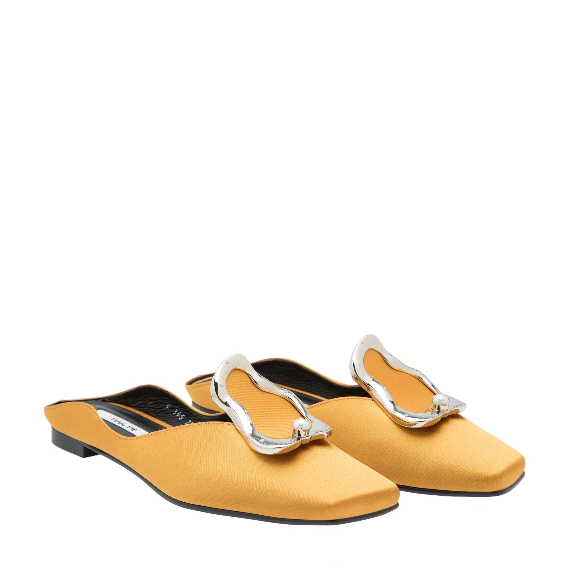 

Satin mules, Yellow