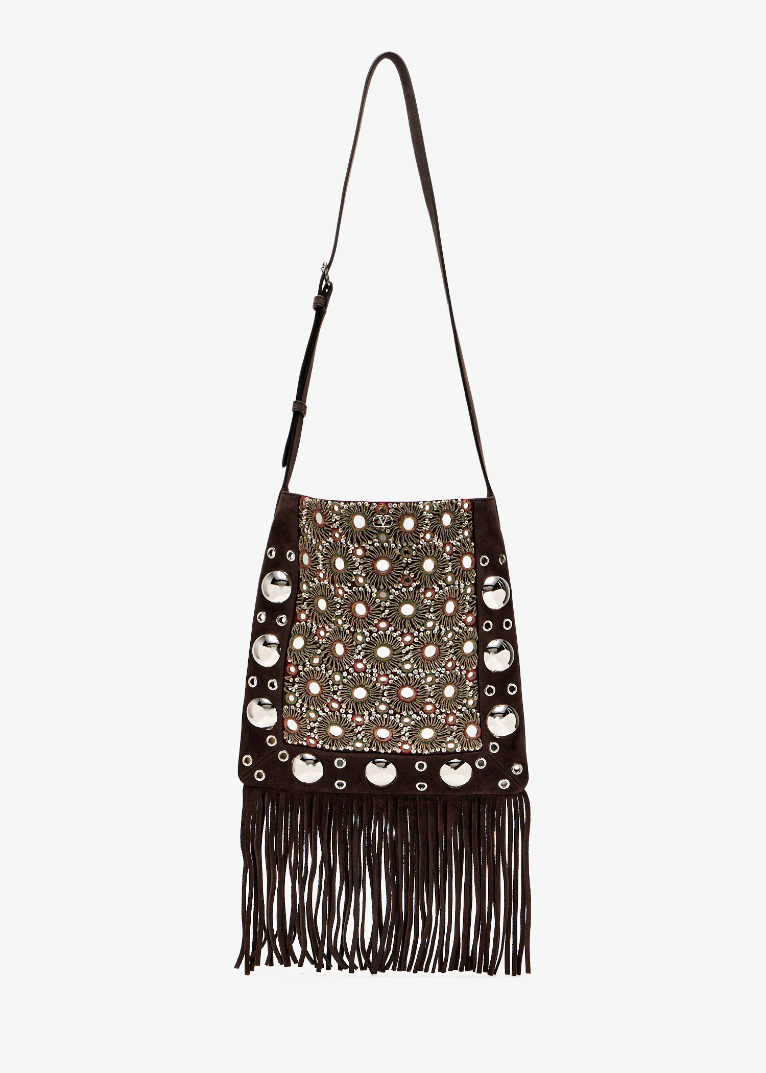 

Nellcôte embroidered shoulder bag, Brown