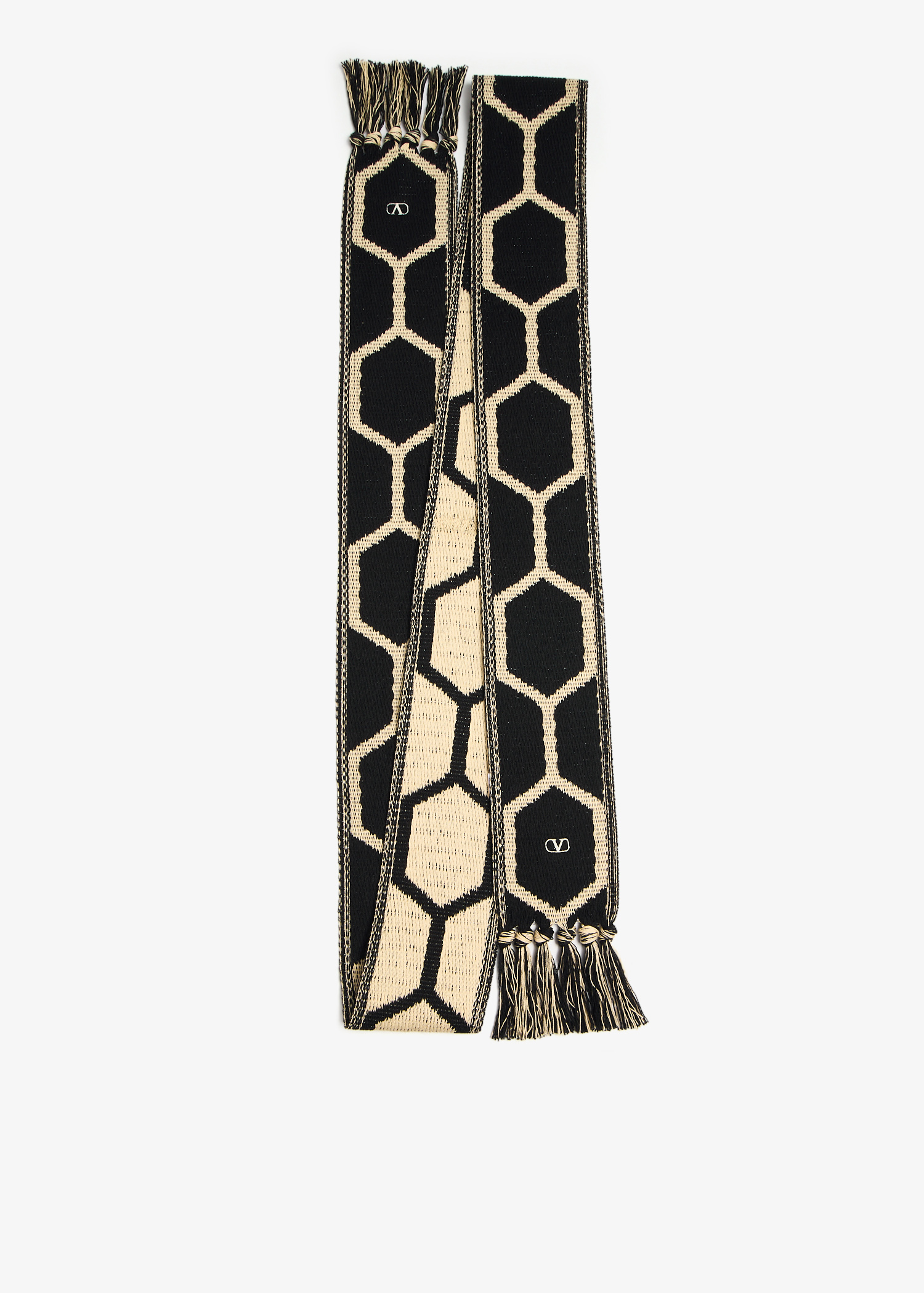 

Antibes cotton fringe scarf, Black