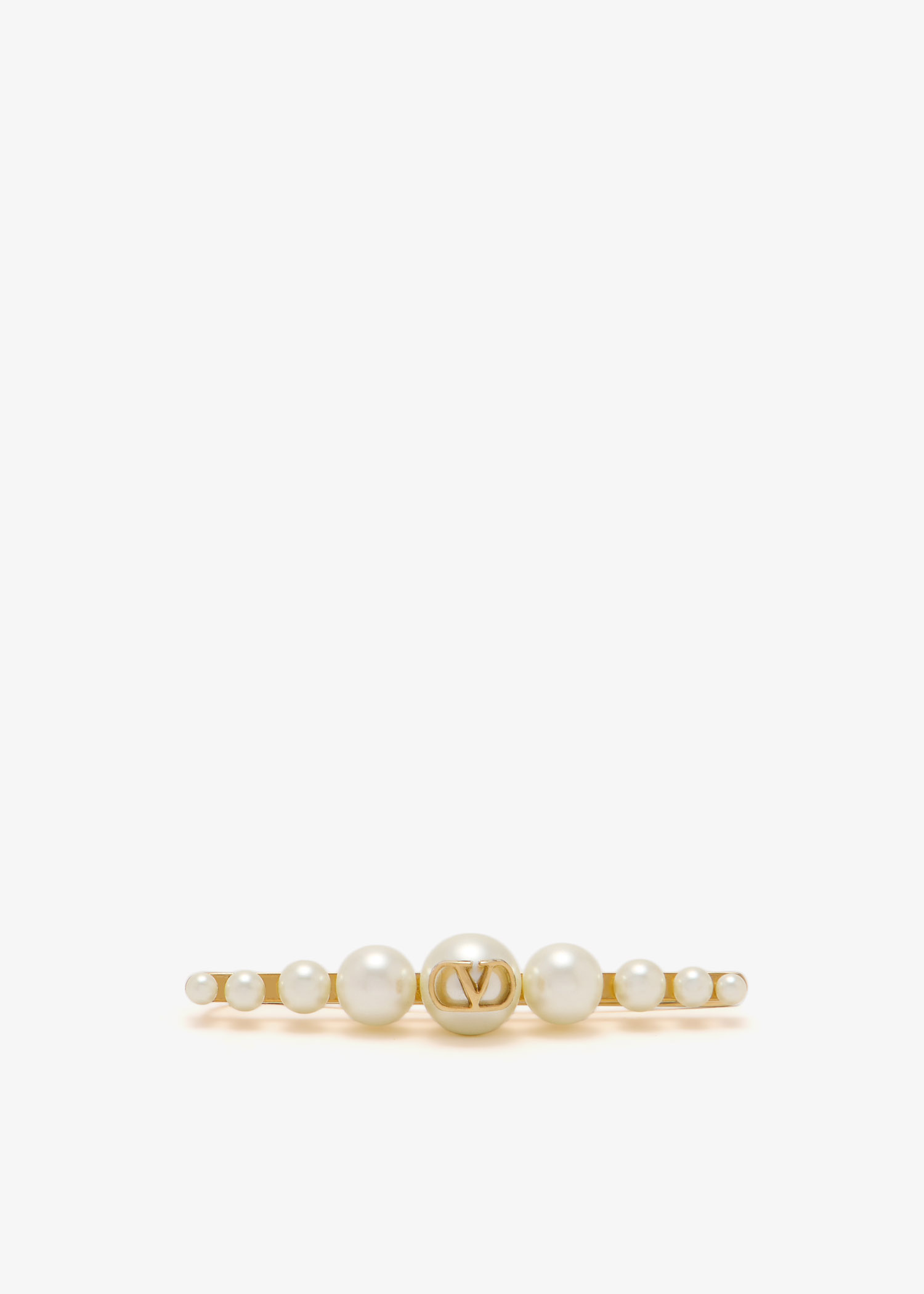 

VLogo pearl tie clip, Gold