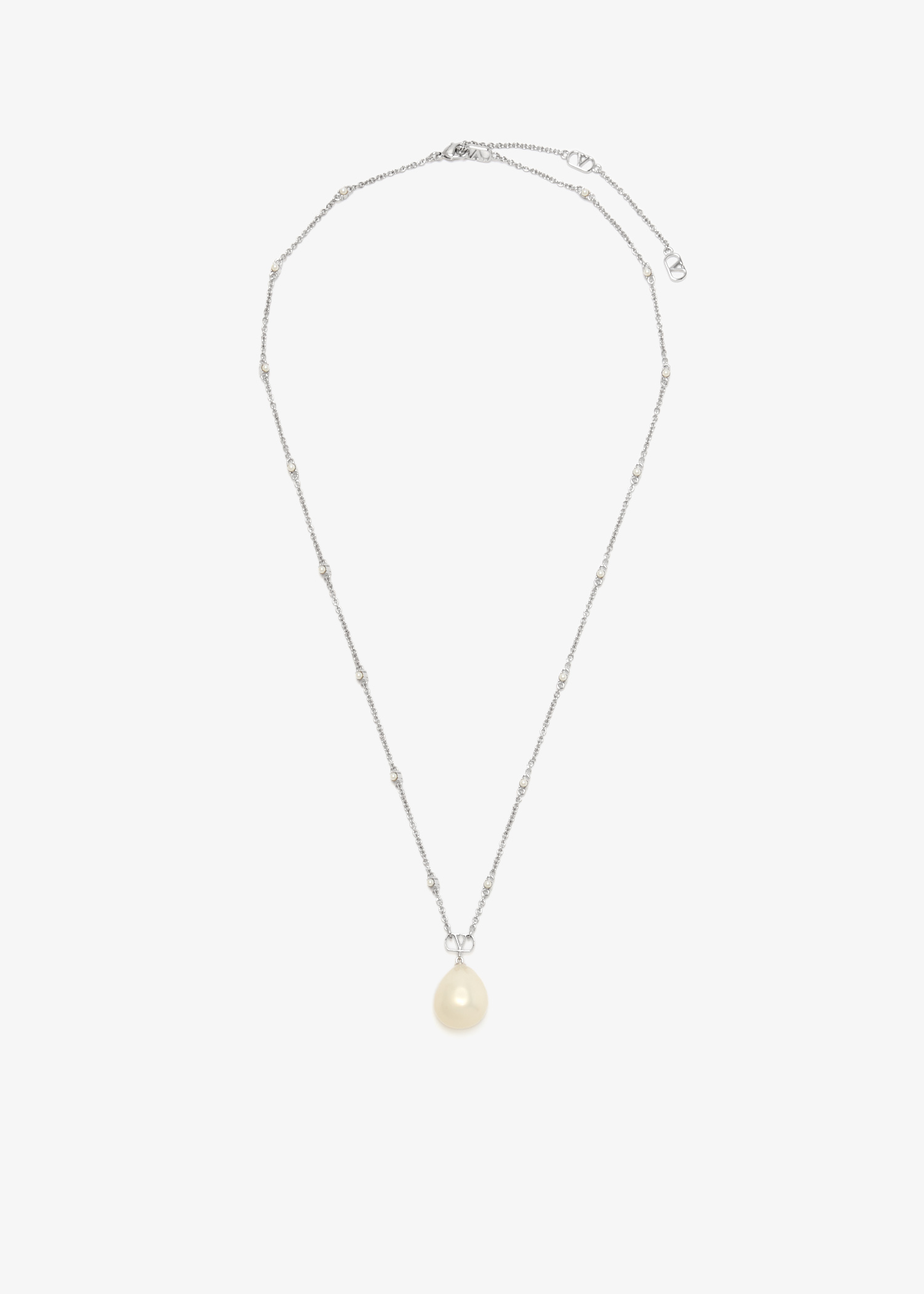 

VLogo Signature pearl necklace, Silver