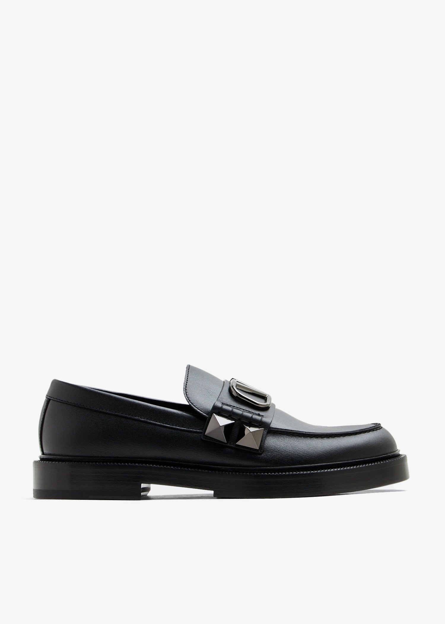 

Stud sign loafers, Black