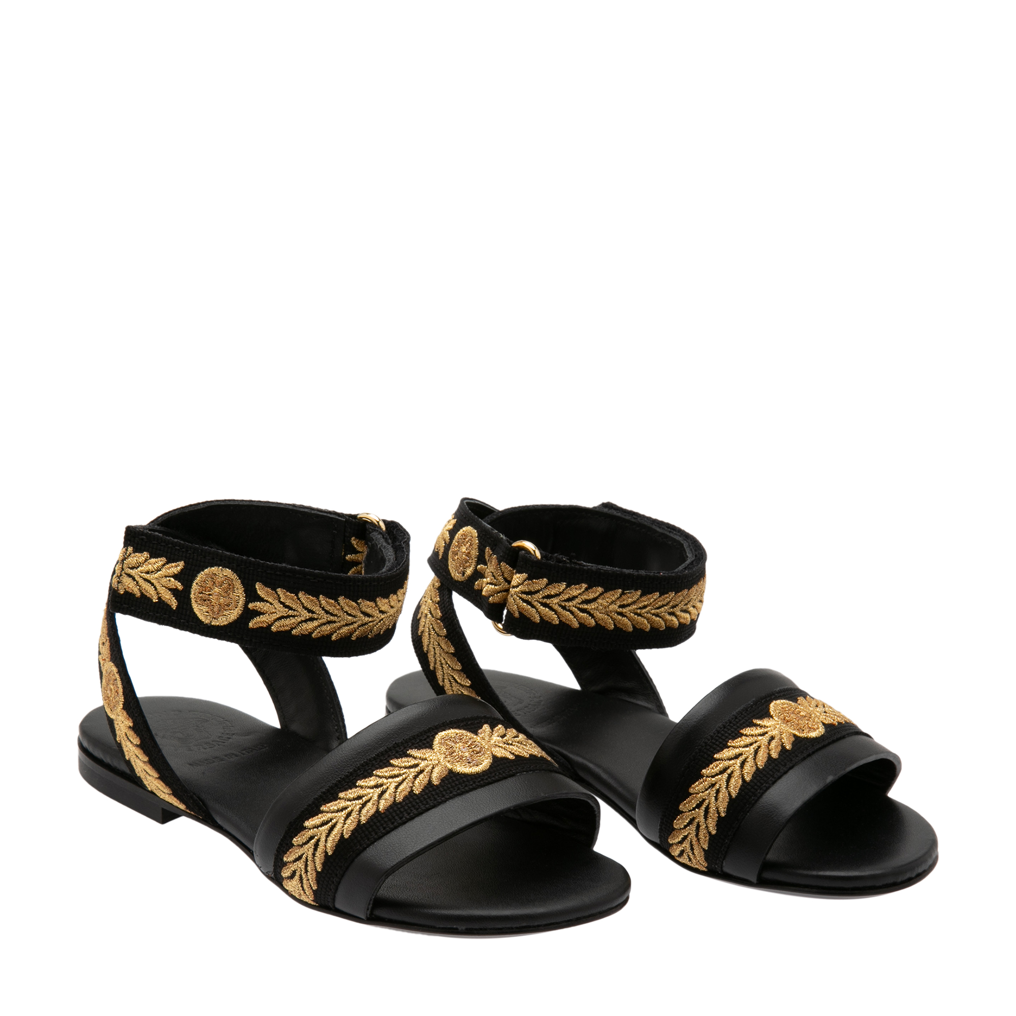 

Embroidered sandals, Black