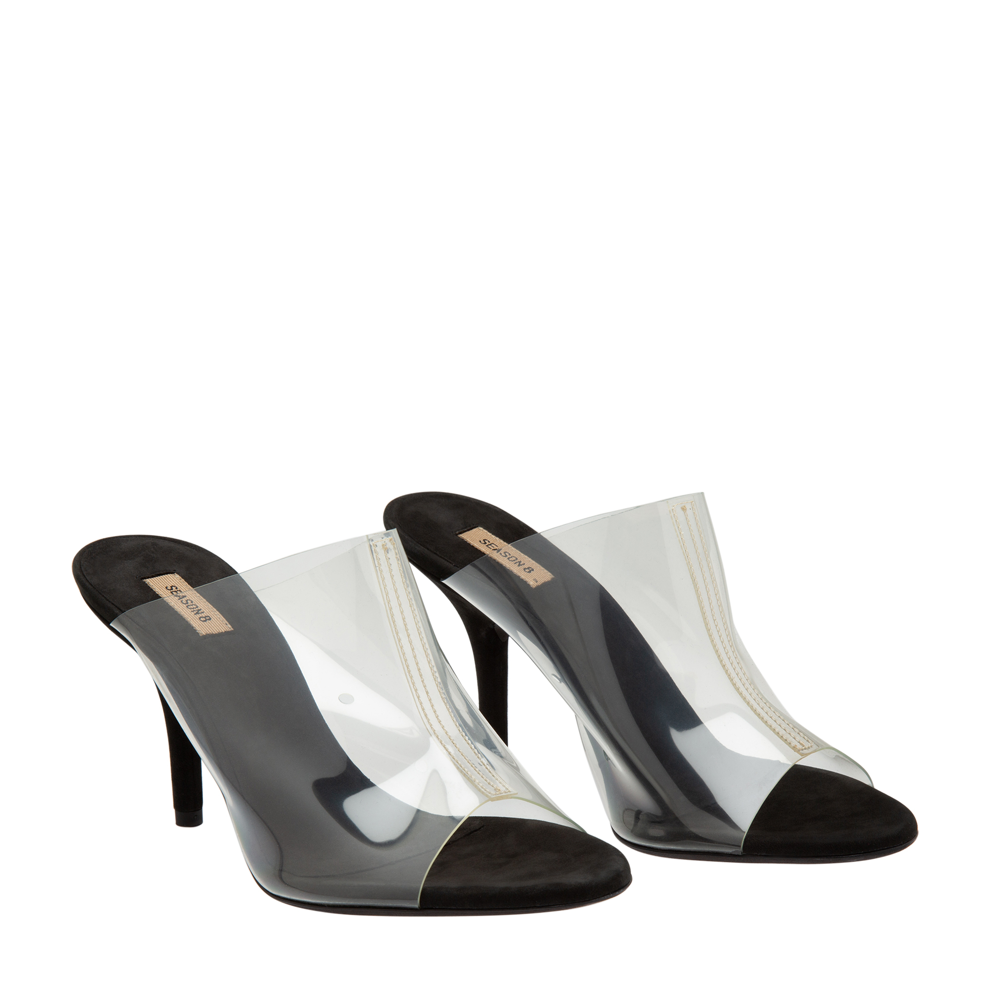 

Season 8 peep-toe mules, Black